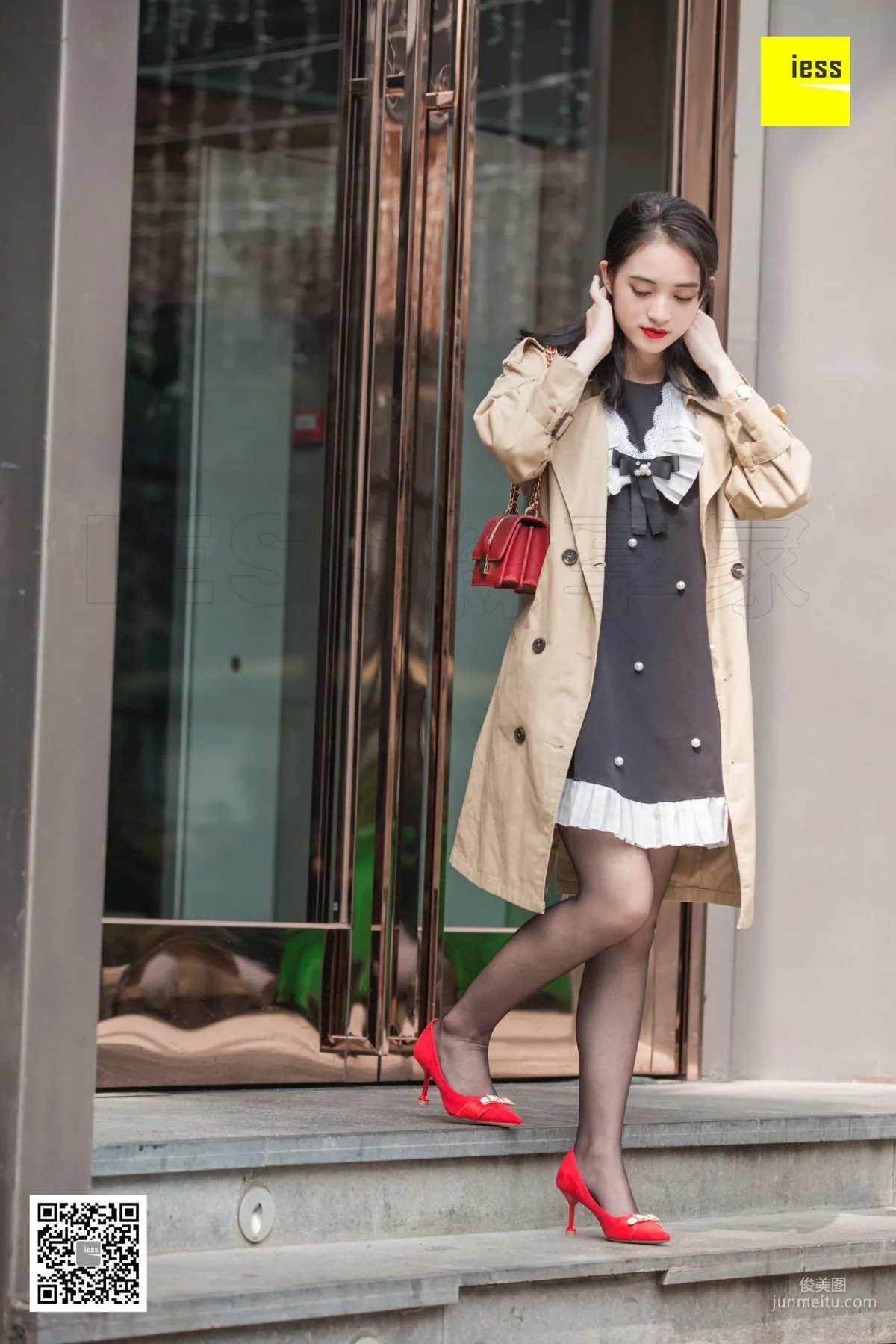 Model Shanshan, Elegant Trench Coat Little Red High, [IESS] Photo Set photo 39
