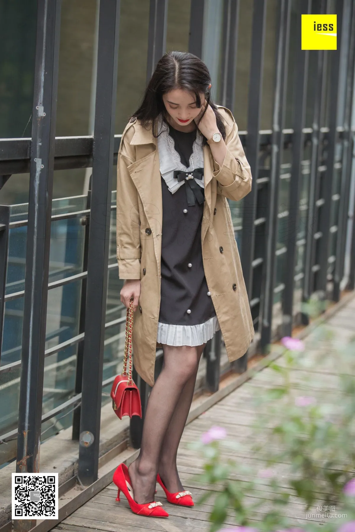 Model Shanshan, Elegant Trench Coat Little Red High, [IESS] Photo Set photo 22