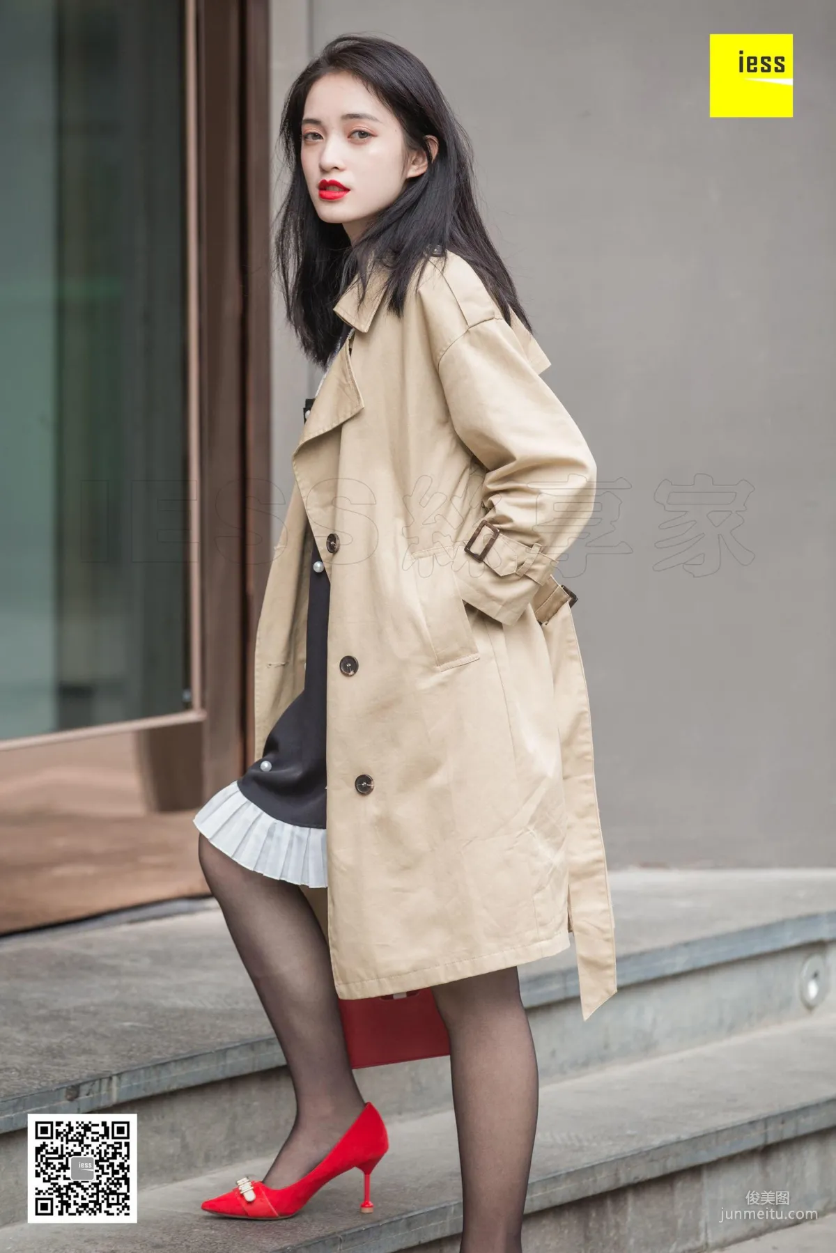 Model Shanshan, Elegant Trench Coat Little Red High, [IESS] Photo Set photo 37