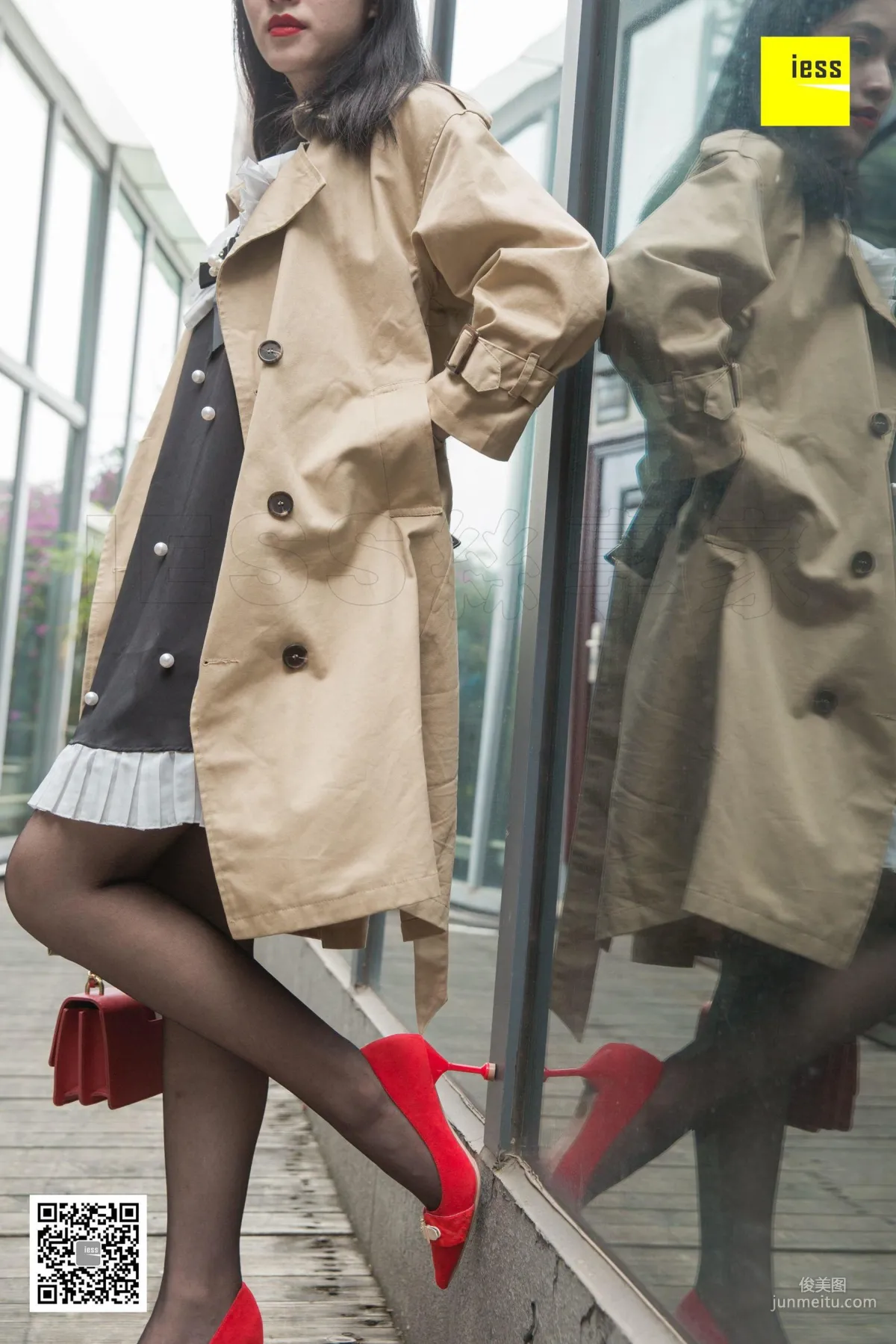 Model Shanshan, Elegant Trench Coat Little Red High, [IESS] Photo Set photo 12