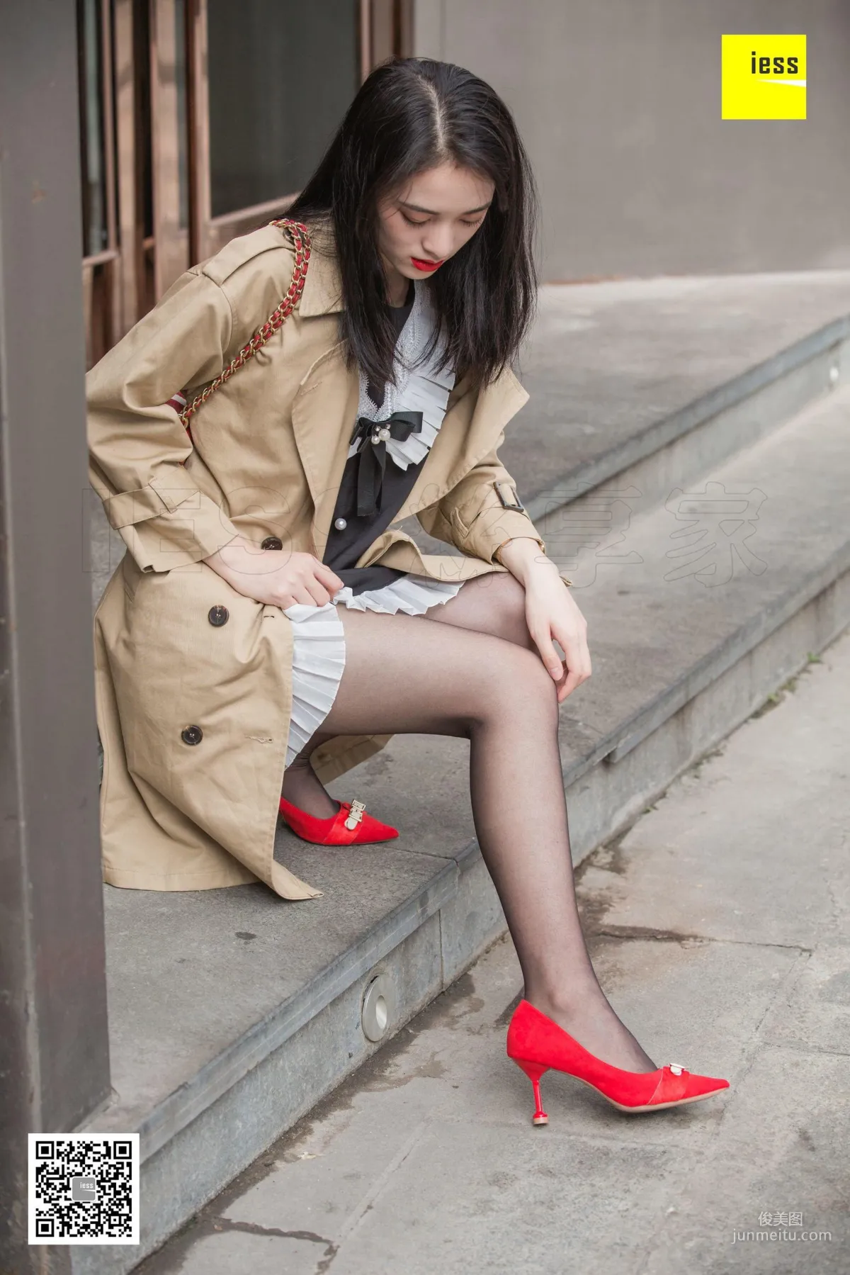Model Shanshan, Elegant Trench Coat Little Red High, [IESS] Photo Set photo 63