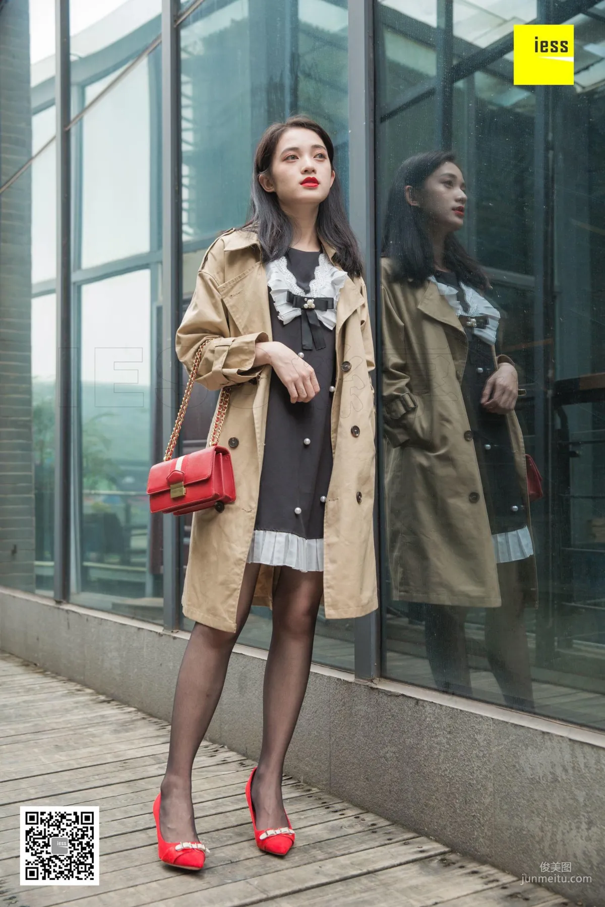 Model Shanshan, Elegant Trench Coat Little Red High, [IESS] Photo Set photo 67