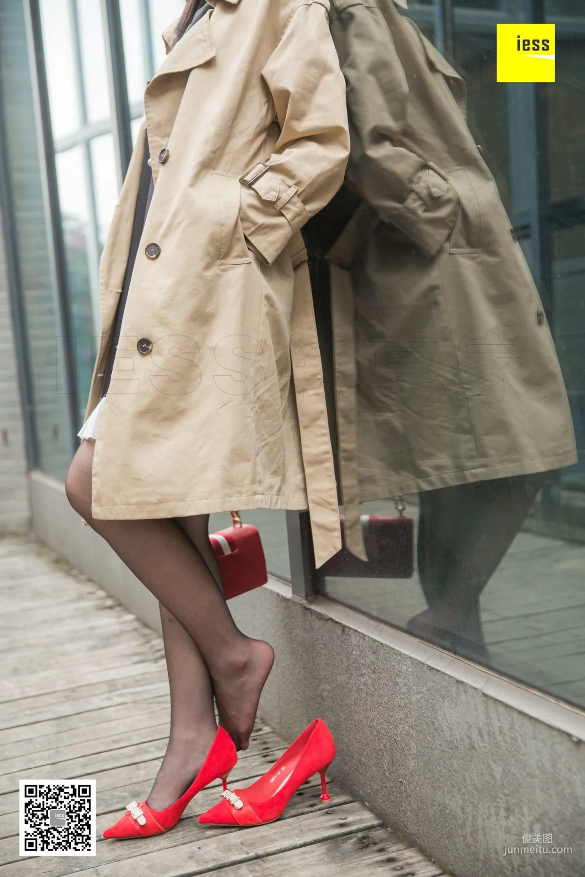 Model Shanshan, Elegant Trench Coat Little Red High, [IESS] Photo Set photo 15