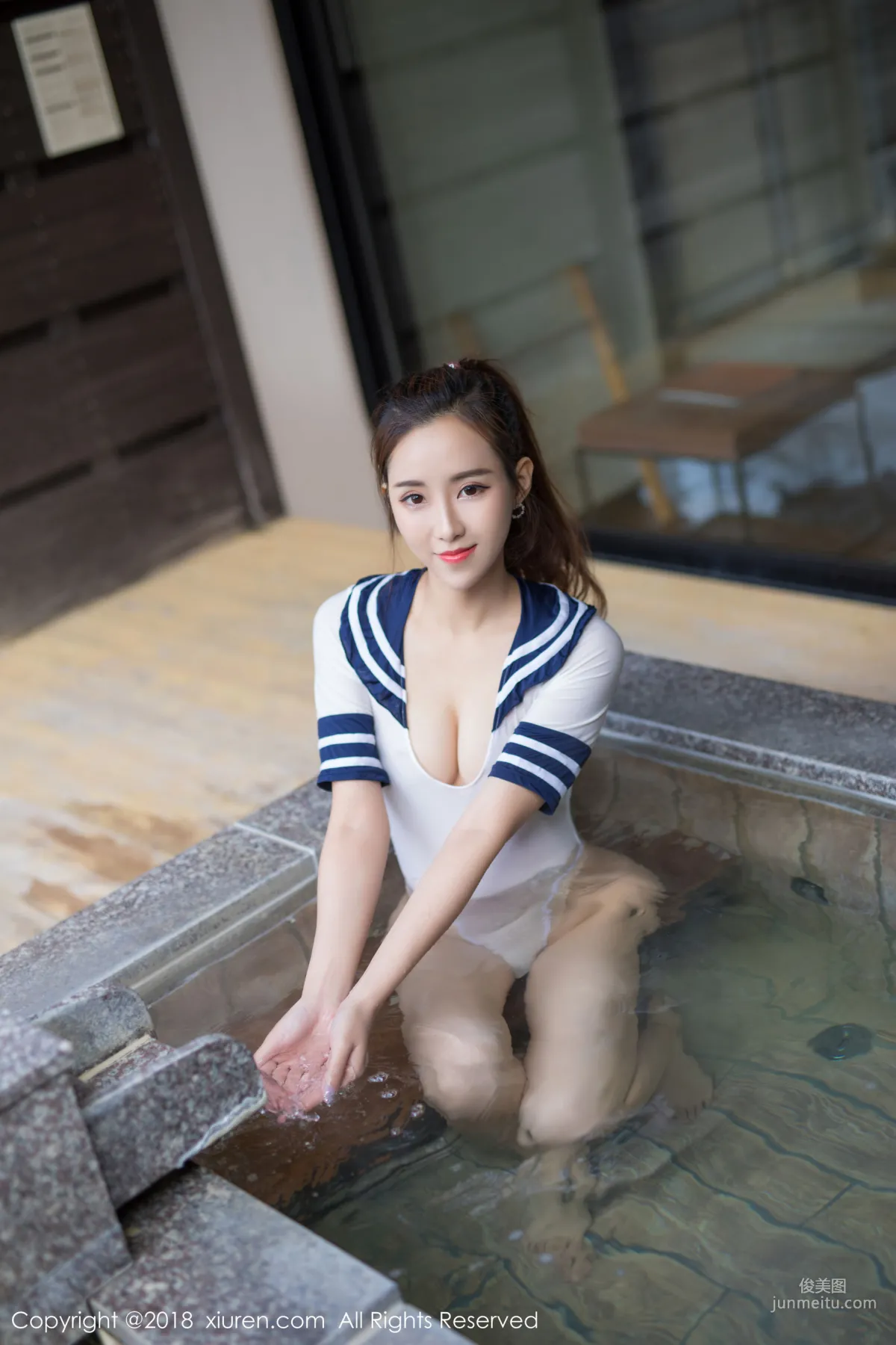 Mao Bao 'Hot Spring Water Slippery Washing Condensed Fat Wet Body Seduction' [XiuRen] No.1251 Photo Set photo 12