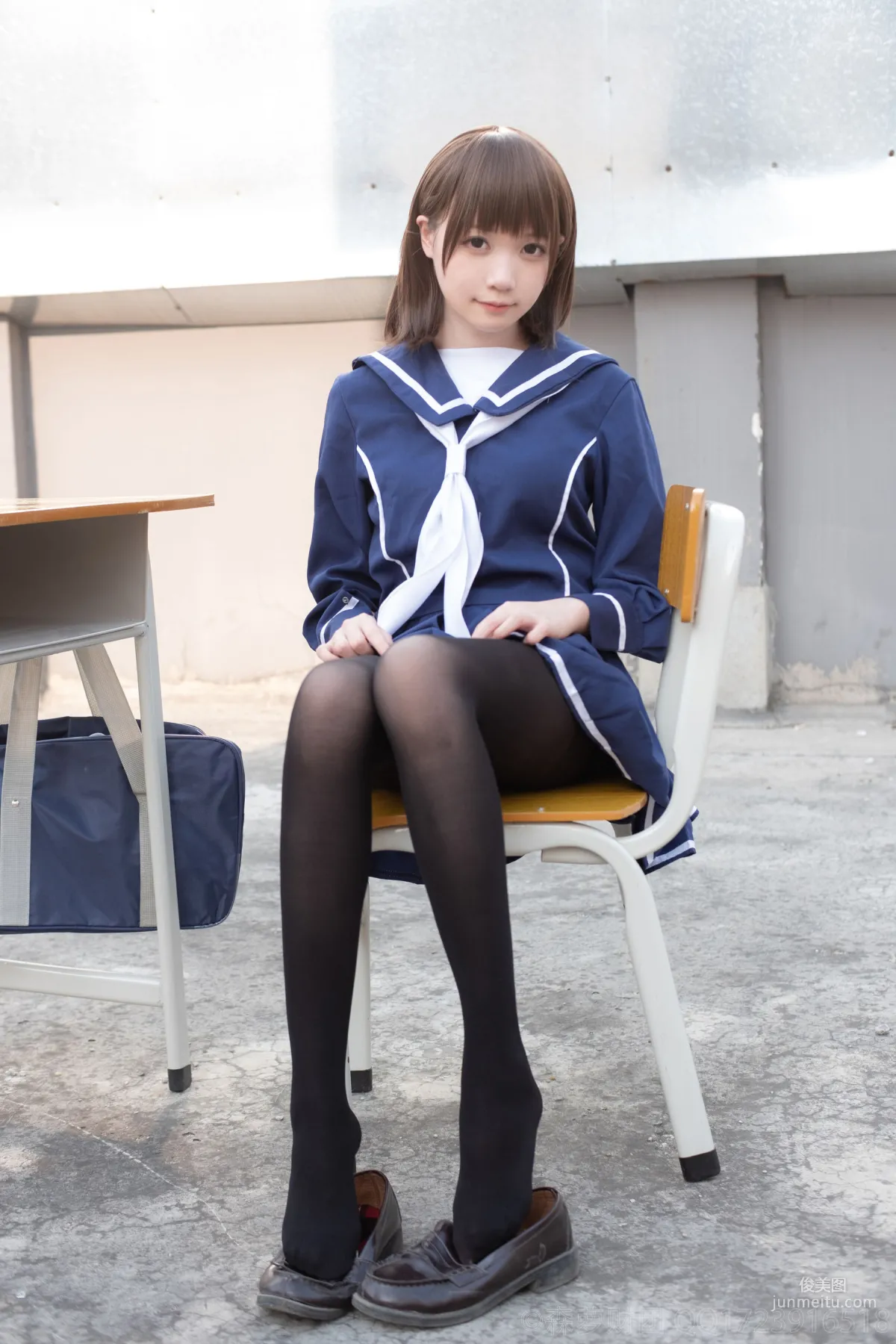 《天台黑絲水手服》 [森蘿财團] X-043 寫真集 23