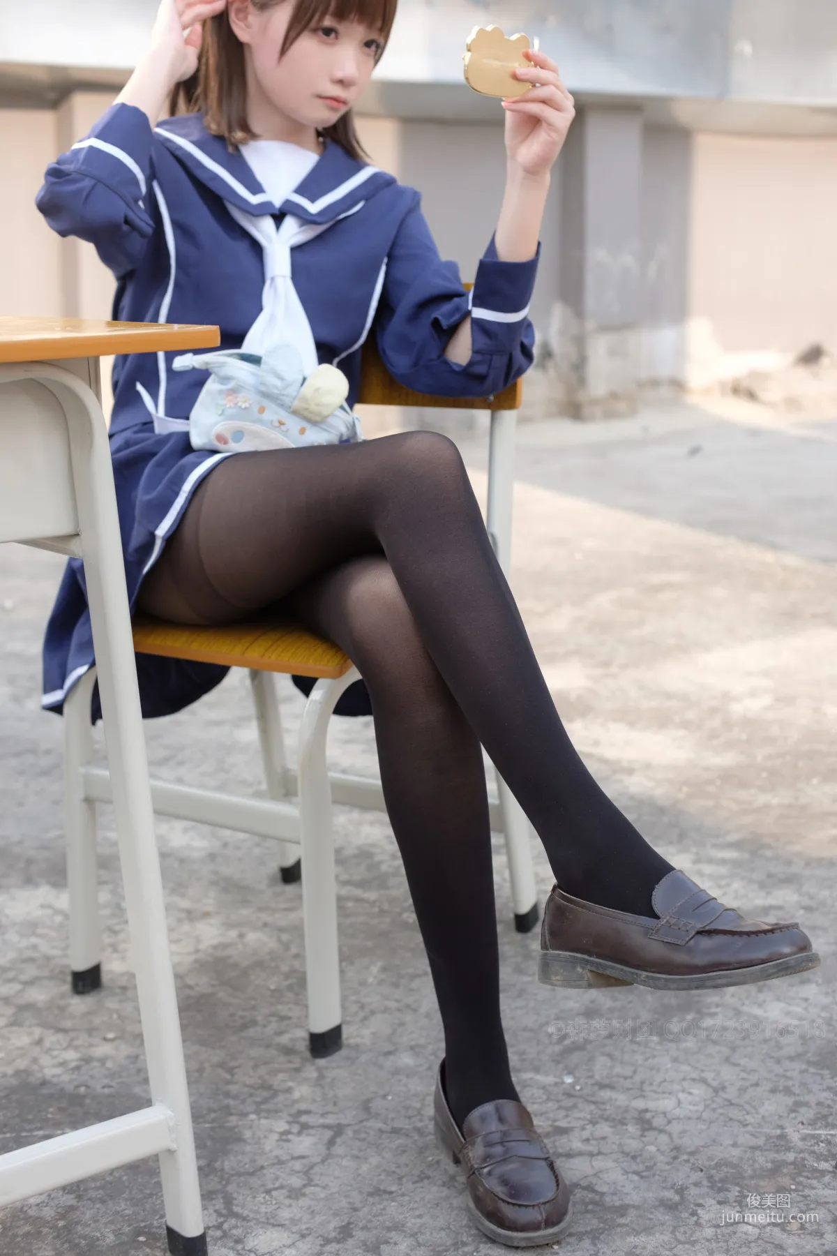 《天台黑絲水手服》 [森蘿财團] X-043 寫真集 10