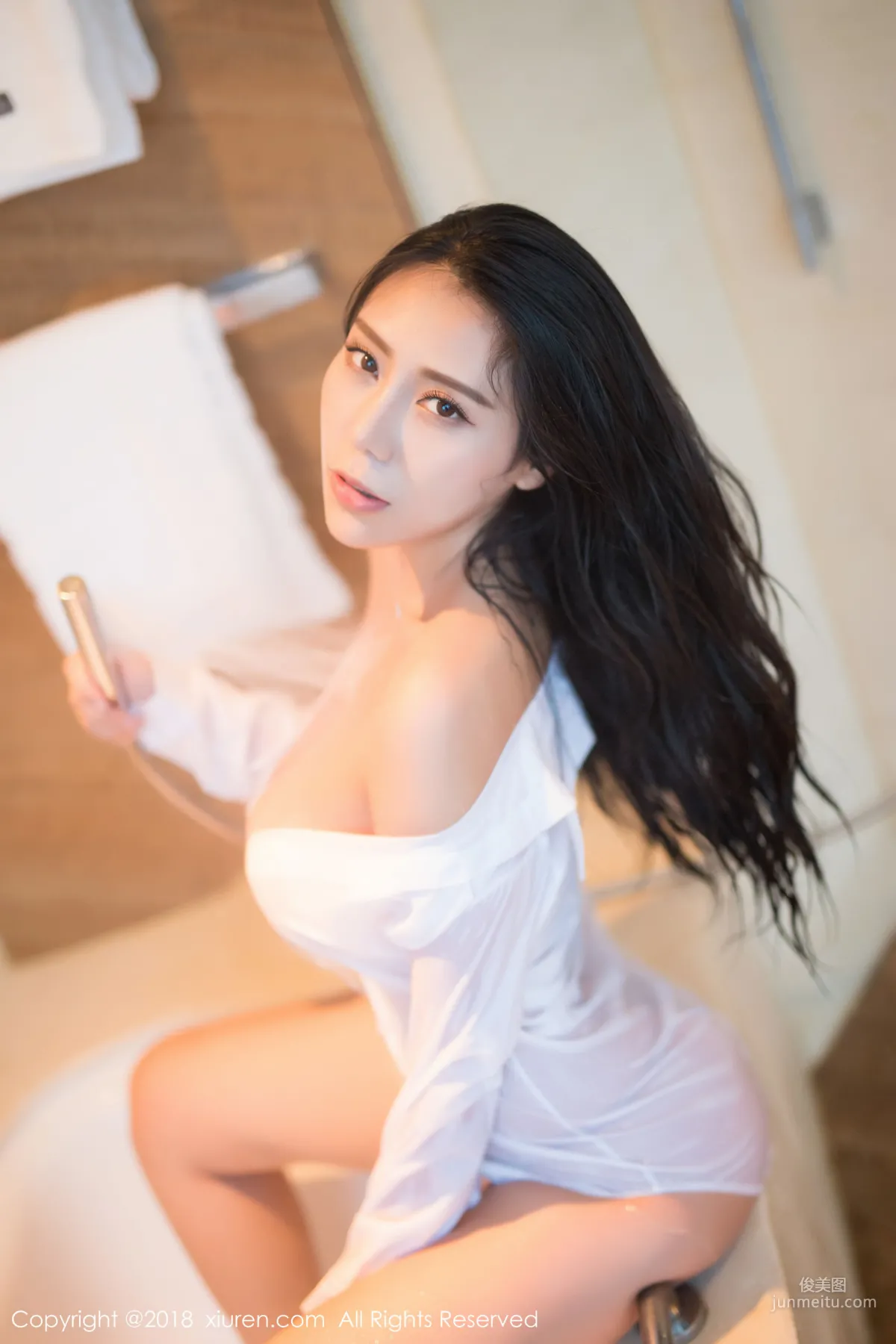 An Keer, White Shirt Ultimate Wet Body Charm [XiuRen] No.1255 Photo Set photo 37