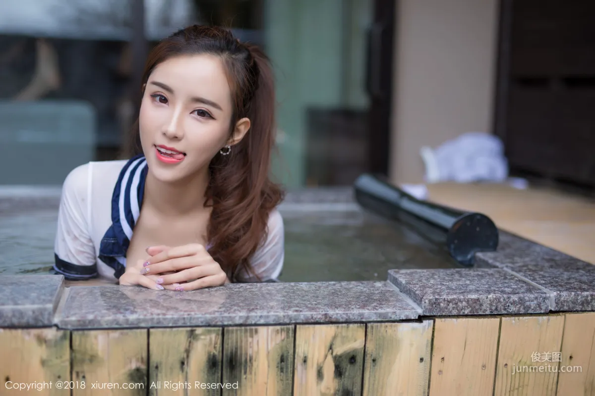 Mao Bao 'Hot Spring Water Slippery Washing Condensed Fat Wet Body Seduction' [XiuRen] No.1251 Photo Set photo 25
