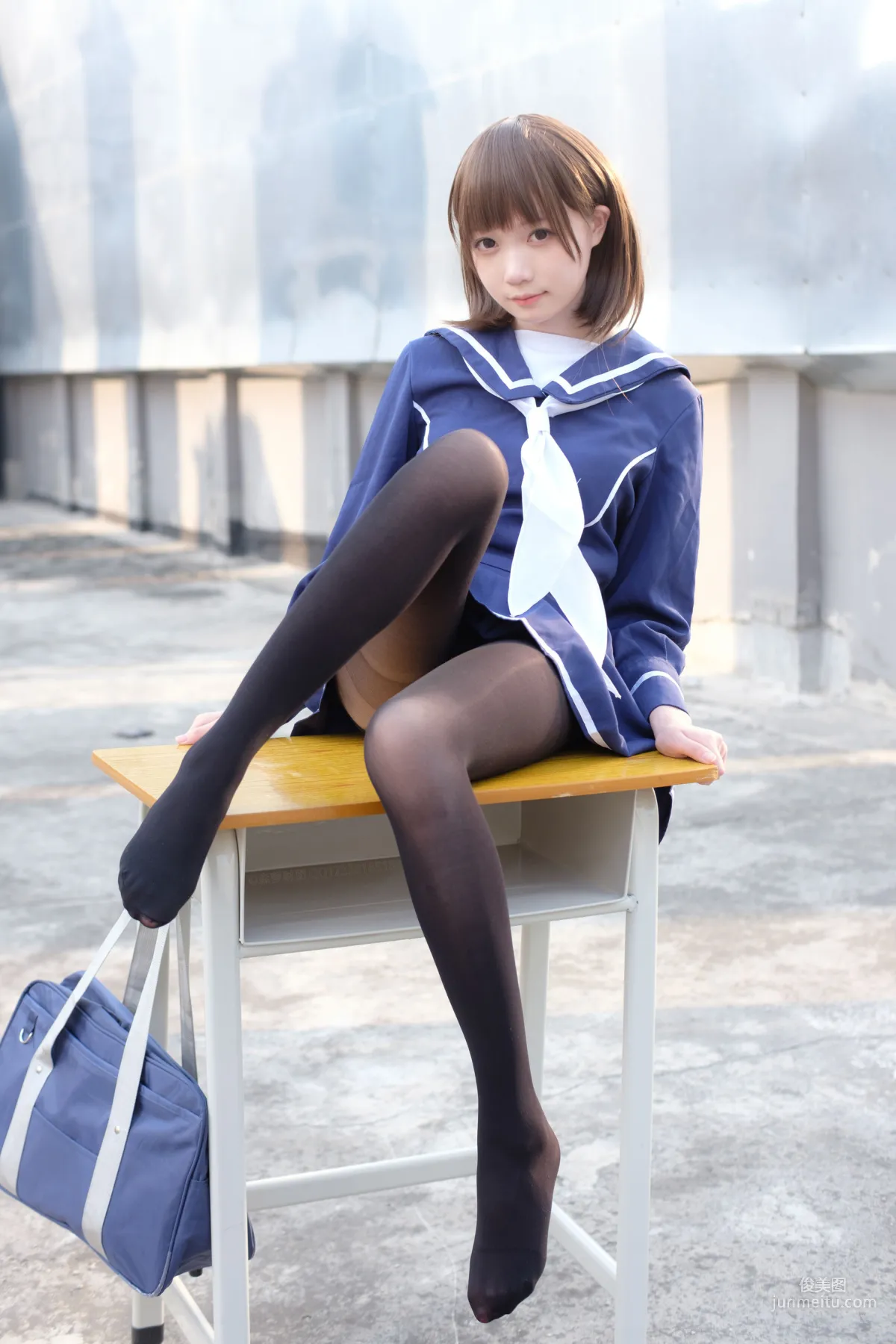 《天台黑絲水手服》 [森蘿财團] X-043 寫真集 45