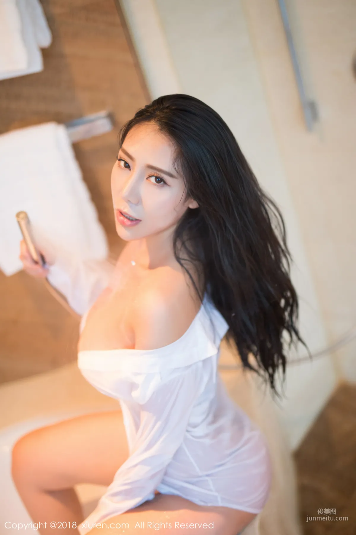 An Keer, White Shirt Ultimate Wet Body Charm [XiuRen] No.1255 Photo Set photo 36