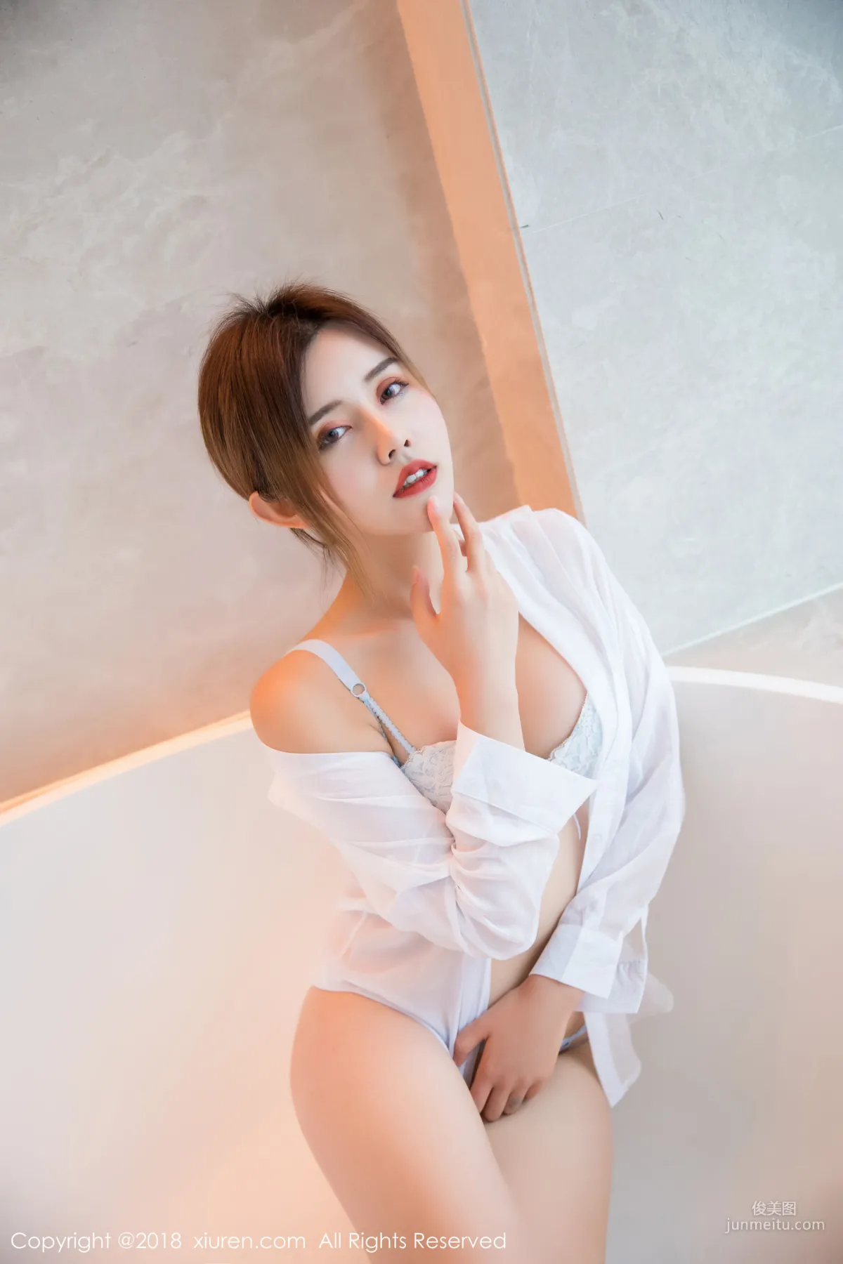 Cris_Zhuo Yaqi Bunny Girl + Bathroom White Shirt [XiuRen] No.1253 Photo Set photo 39