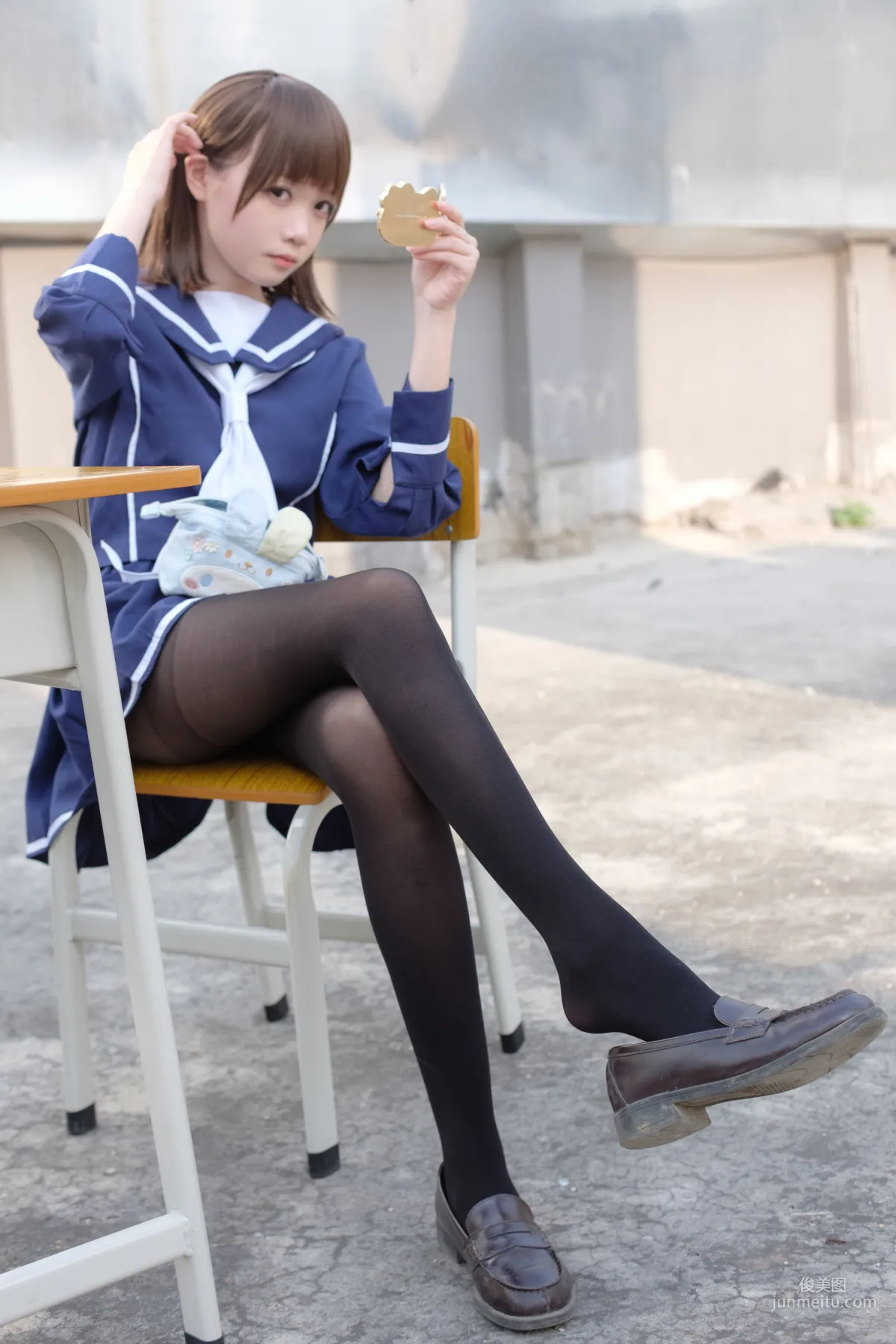 《天台黑絲水手服》 [森蘿财團] X-043 寫真集 11