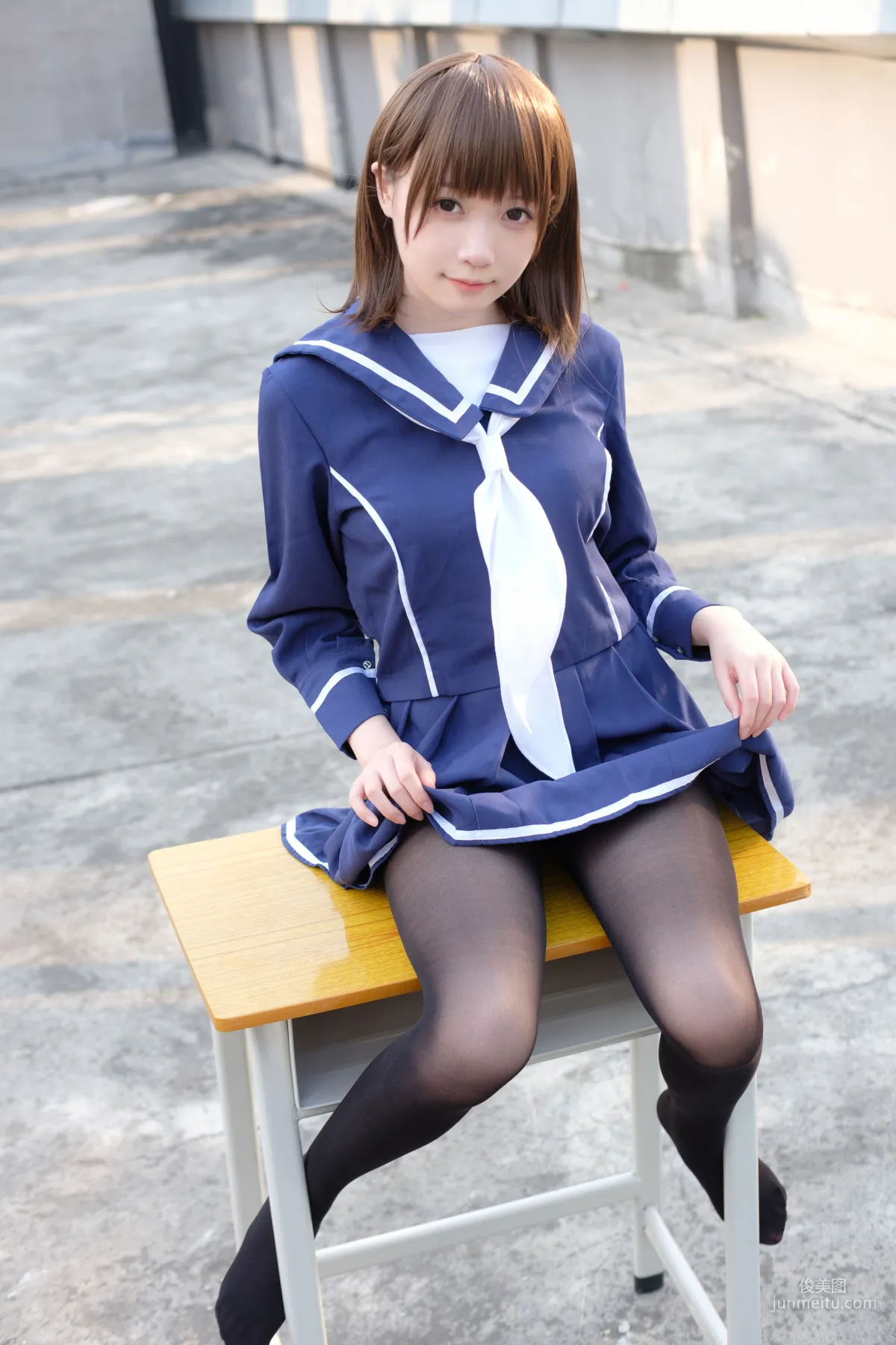 《天台黑絲水手服》 [森蘿财團] X-043 寫真集 53