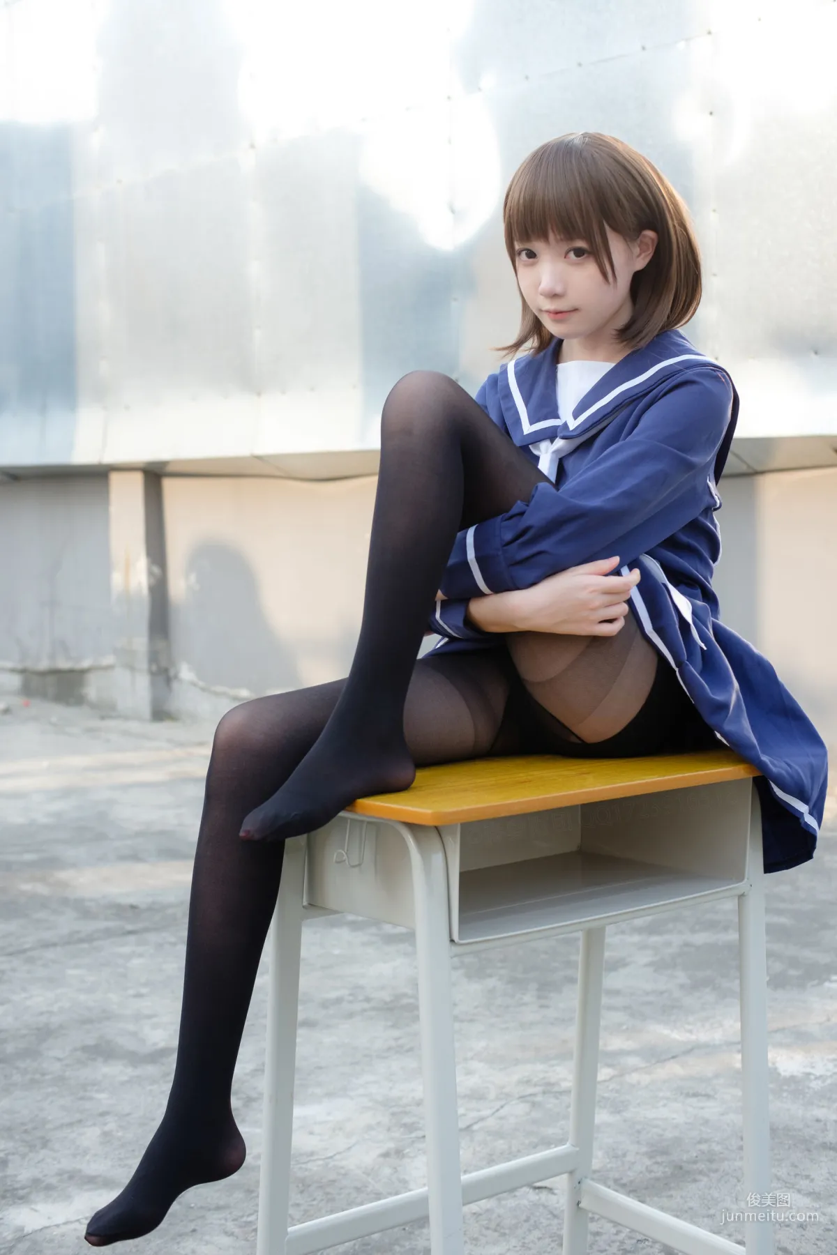 《天台黑絲水手服》 [森蘿财團] X-043 寫真集 63