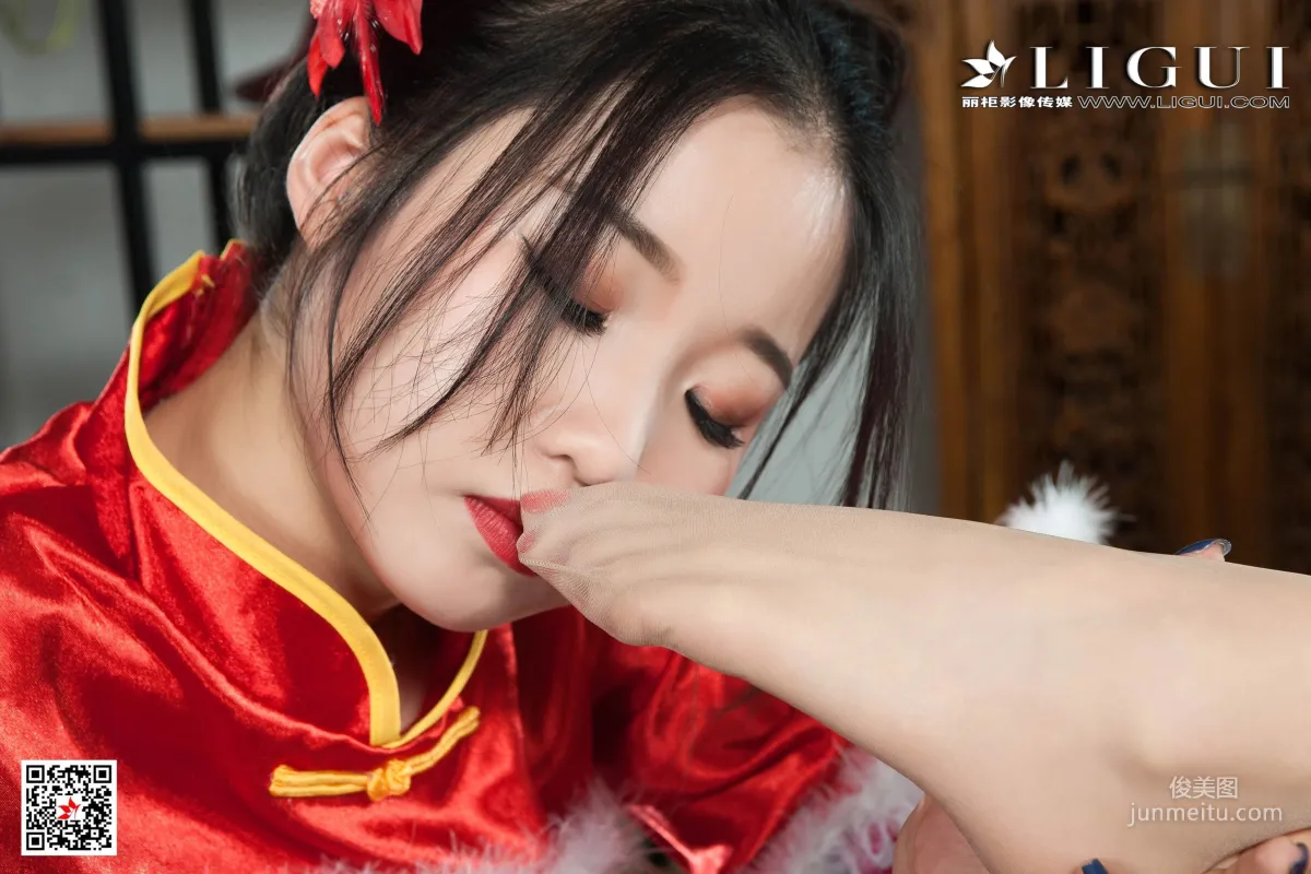 媛媛&魚妹《新春絲足福利》 [麗櫃Ligui] 網絡麗人 寫真集 61