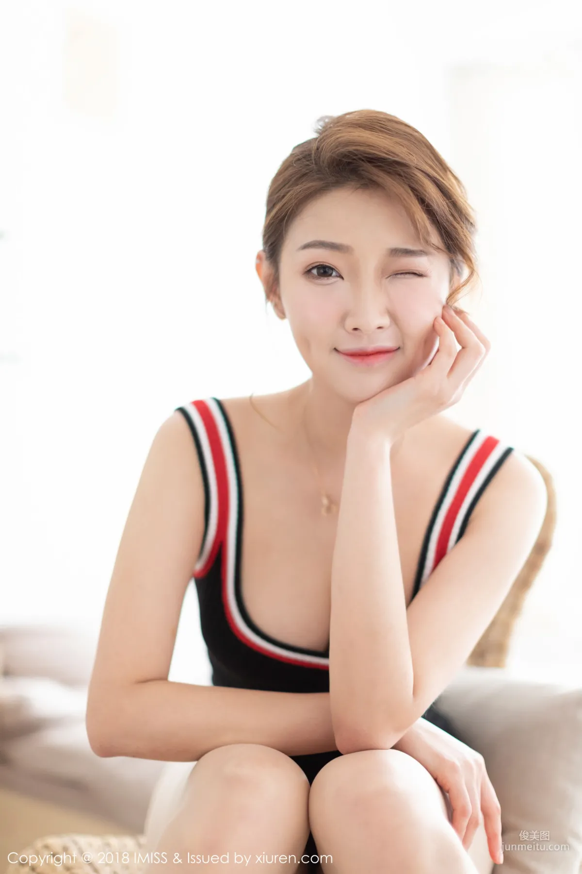 Model @Bowie Baoer Skin Like Condensed Cream, Blushing Shy Face [IMISS] Vol.315 Photo Set photo 45