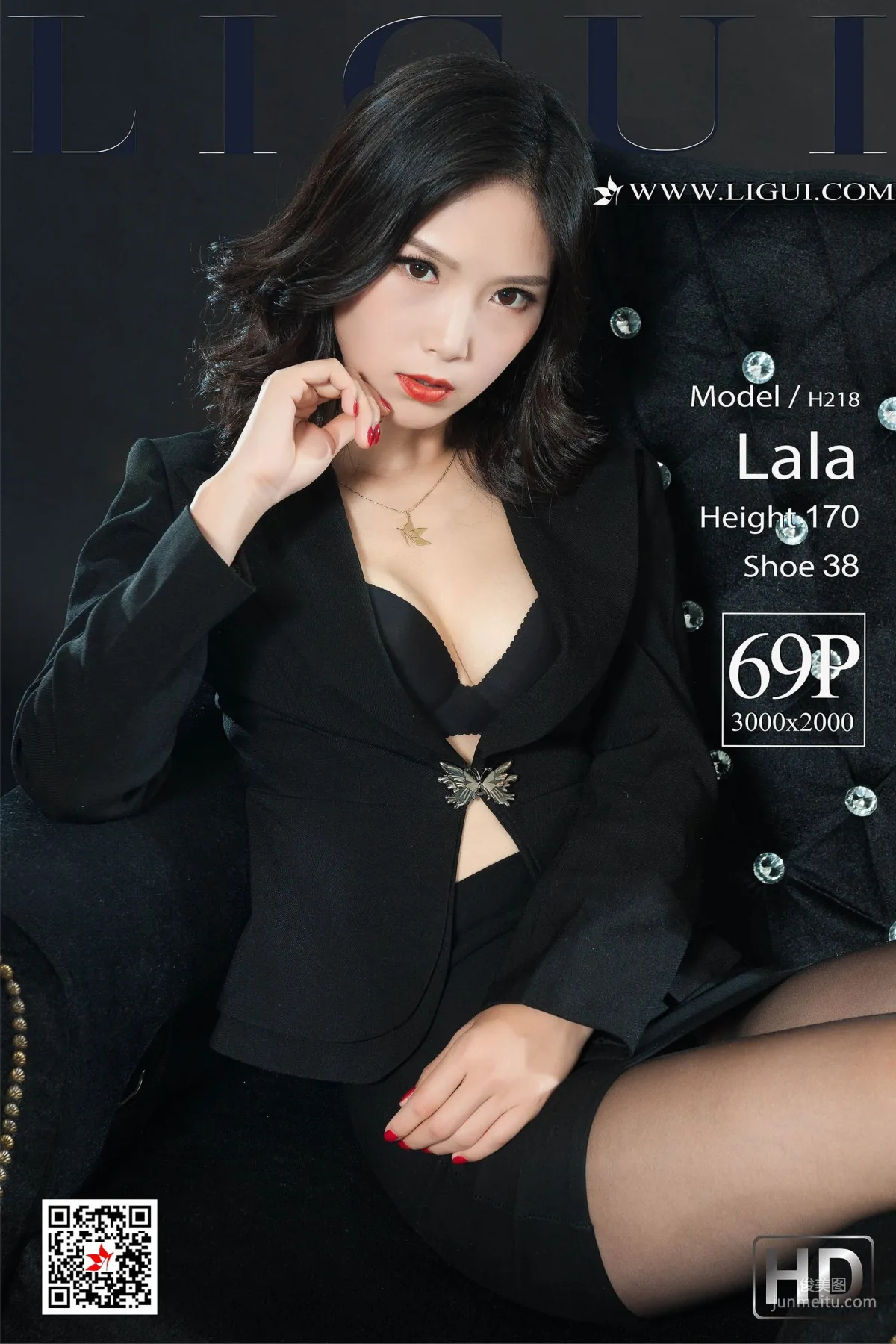 腿模Lala《黑絲玉足OL》 [麗櫃Ligui]寫真集 3