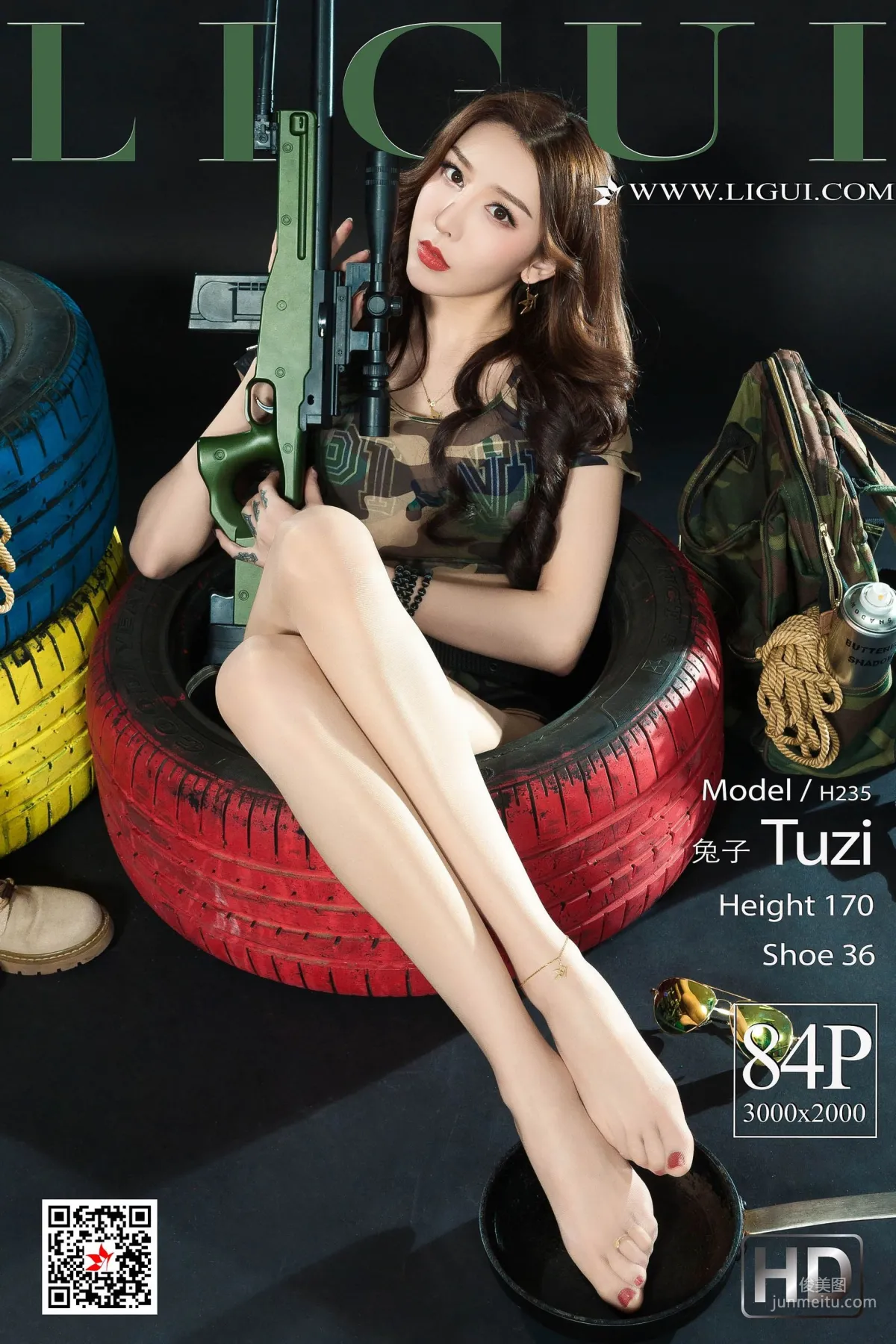 兔子《迷彩女兵COS》 [丽柜Ligui] 美腿丝足 写真集1