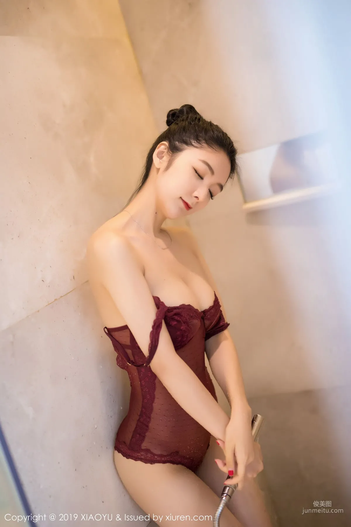 Angela Loves Cats "Bathroom Lace Wet Body..." [XIAOYU] Vol.017 Photo Set photo 32