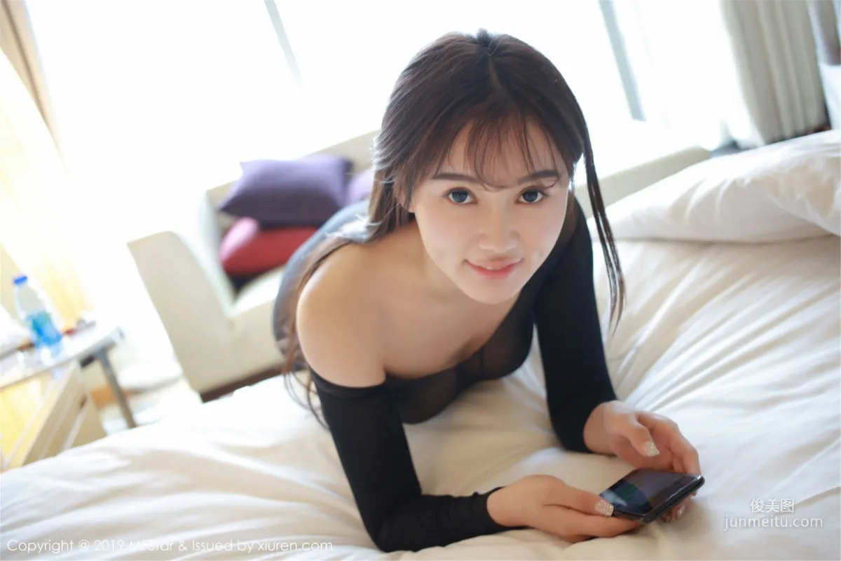 Kiren Chengchengcheng Sexy Bed Shoot + Bodysuit Black Stockings Temptation [MFStar] Vol.190 Photo Set photo 32
