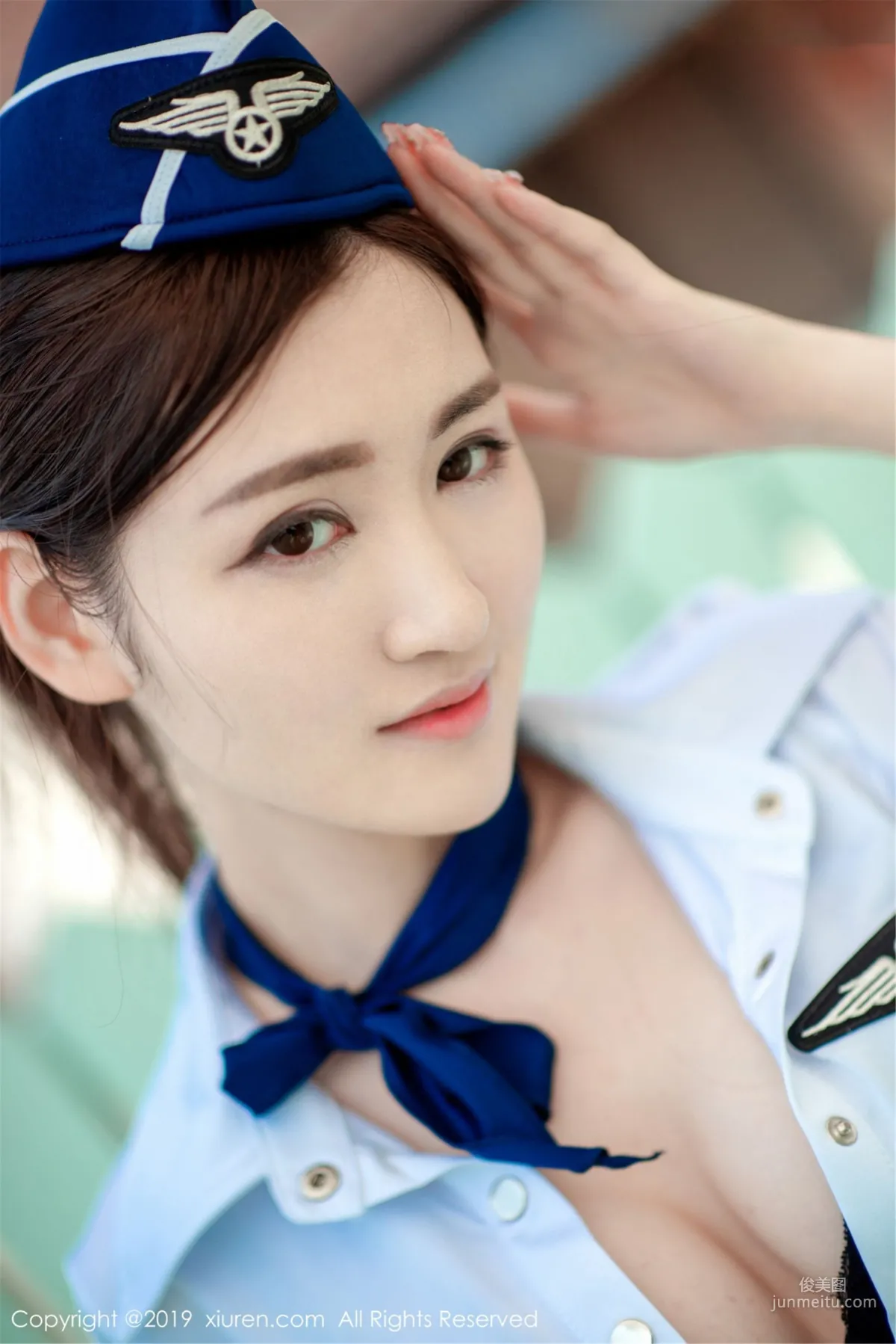 Shen Mengyao, Flight Attendant Uniform and Strawberry Lingerie Series [XiuRen] No.1419 Photo Set photo 14