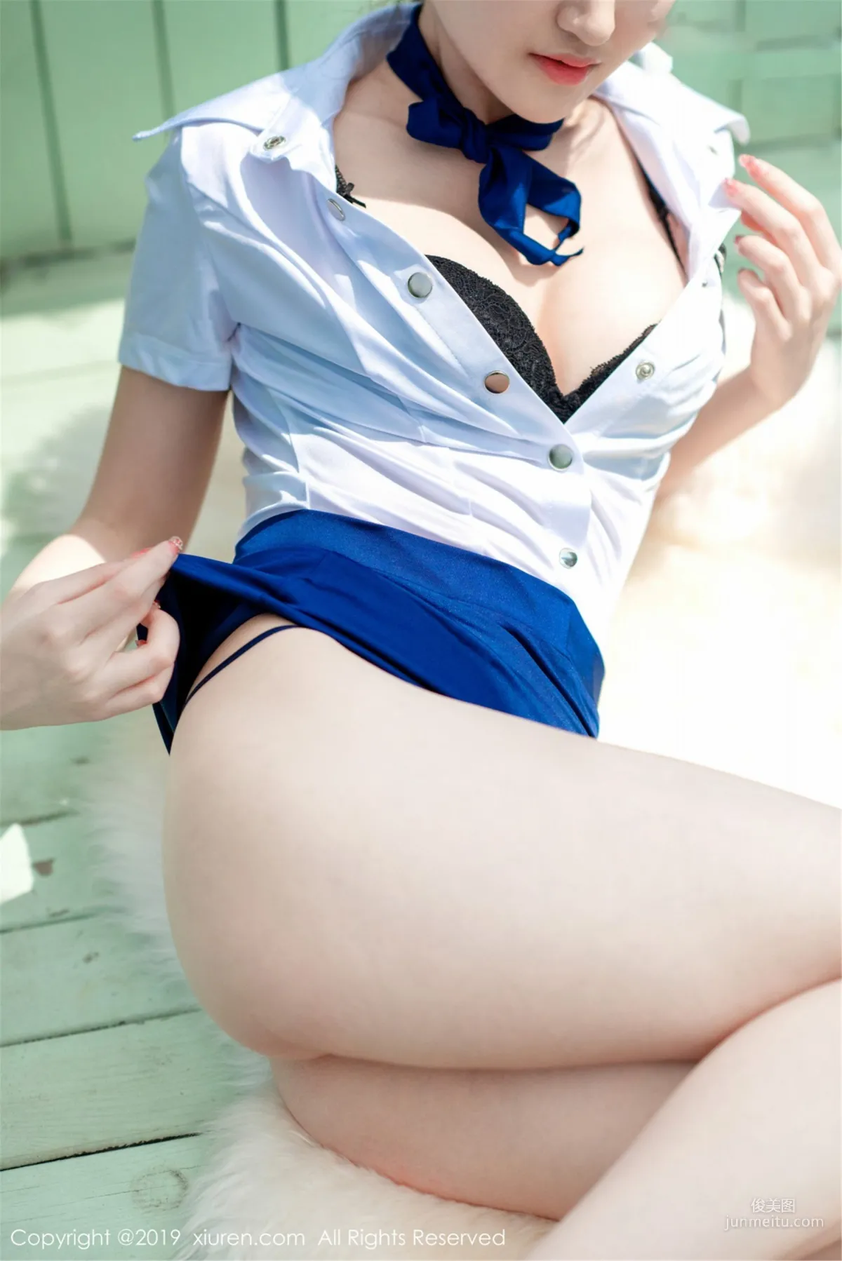 Shen Mengyao, Flight Attendant Uniform and Strawberry Lingerie Series [XiuRen] No.1419 Photo Set photo 2