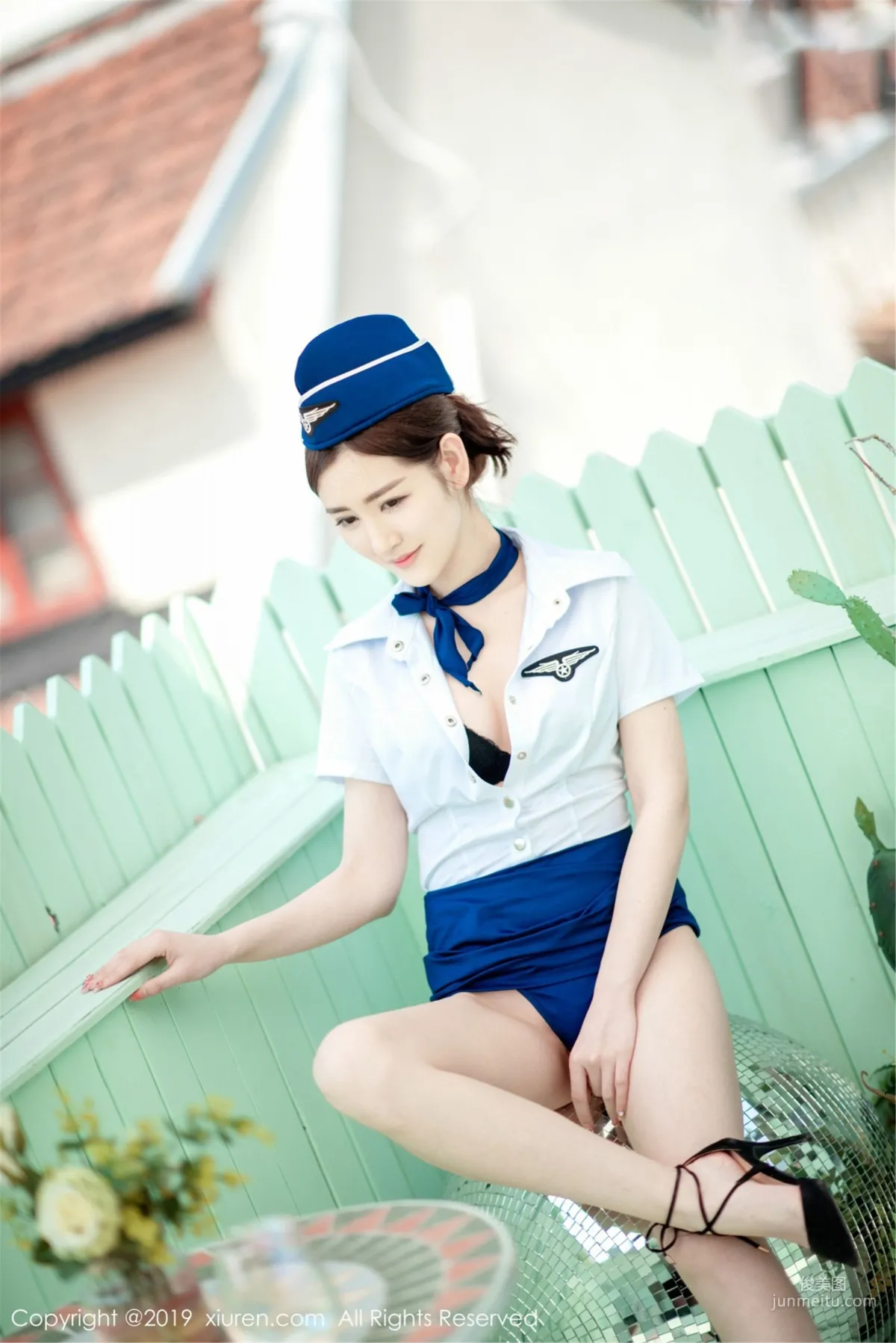 Shen Mengyao, Flight Attendant Uniform and Strawberry Lingerie Series [XiuRen] No.1419 Photo Set photo 28