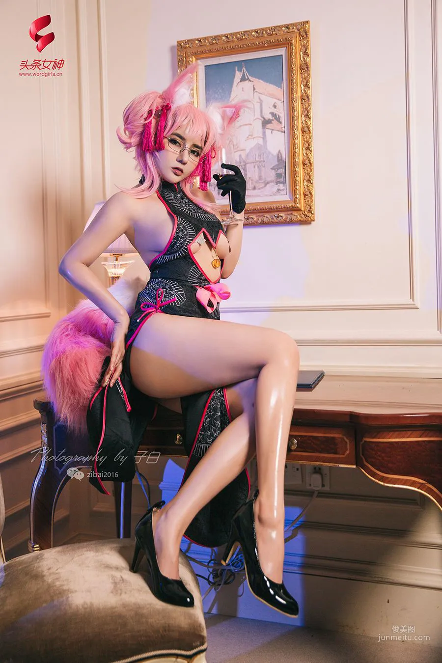 Wen Xinyi Tamamo no Mae Secretary Fox COSPLAY [TouTiao Goddess wordgirls] Photo Set photo 3