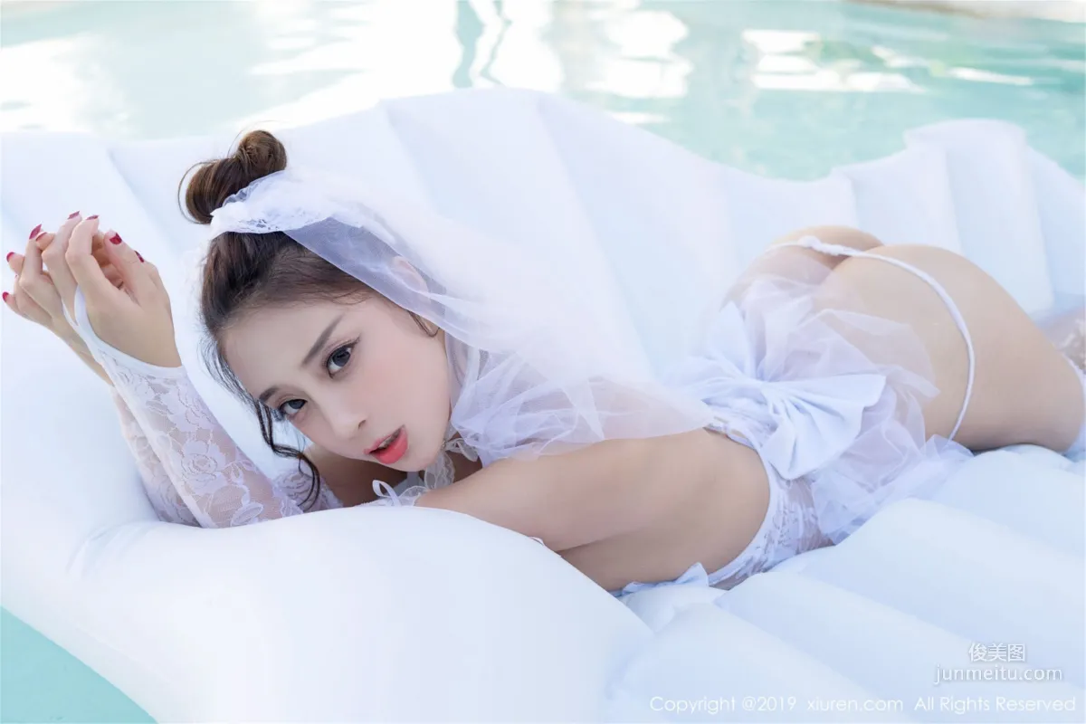Xiao Hui cindy Elegant and Sexy Wedding Dress + Exquisite Charming Black Stockings [XiuRen] No.1428 Photo Set photo 2