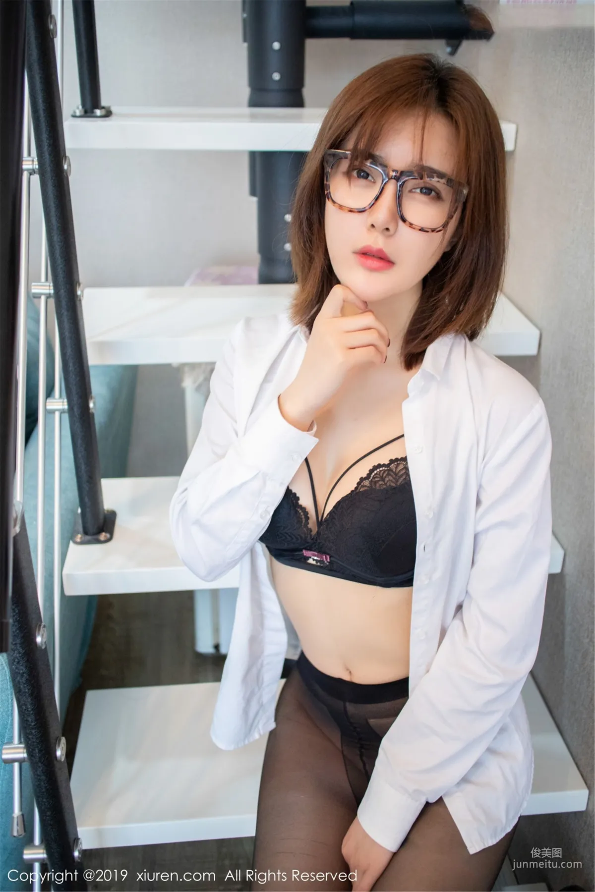 Yomi Youmi Black Stockings Temptation, Let You Feel the Teacher's Power! [XiuRen] No.1439 Photo Set photo 13