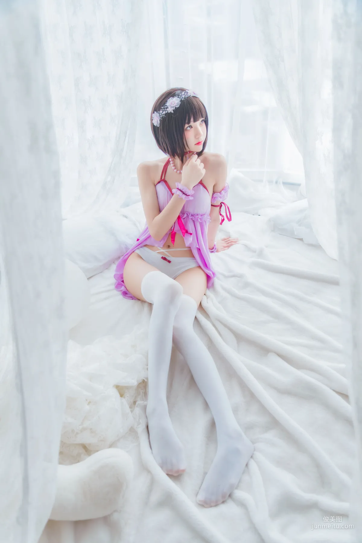 桜桃喵《(加藤惠)小睡裙》 [蘿莉COS] 寫真集 14