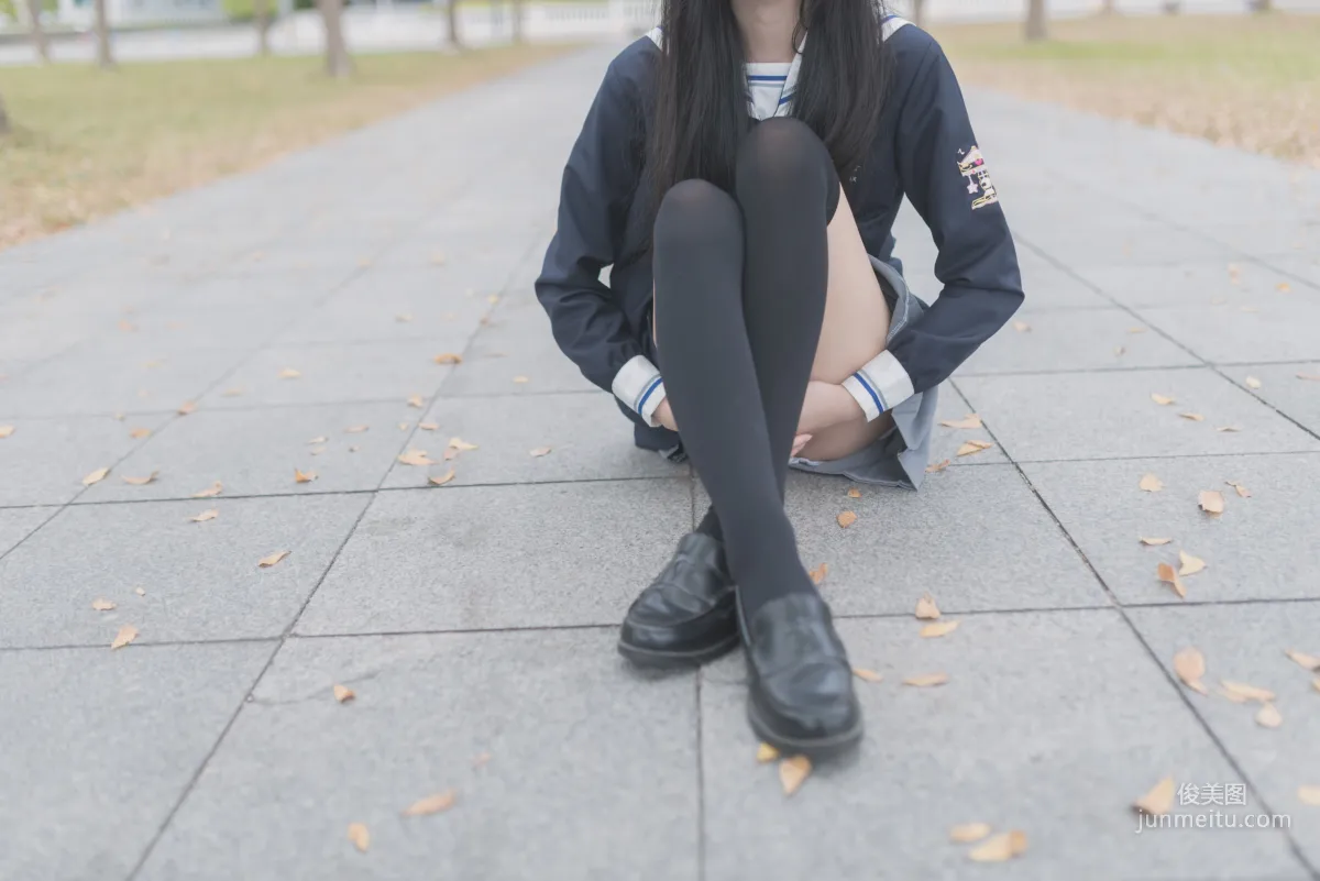 [Fengzhi Lingyu] NO.021 Schoolgirl Outdoor Black Stockings 1, Photo Set photo 16