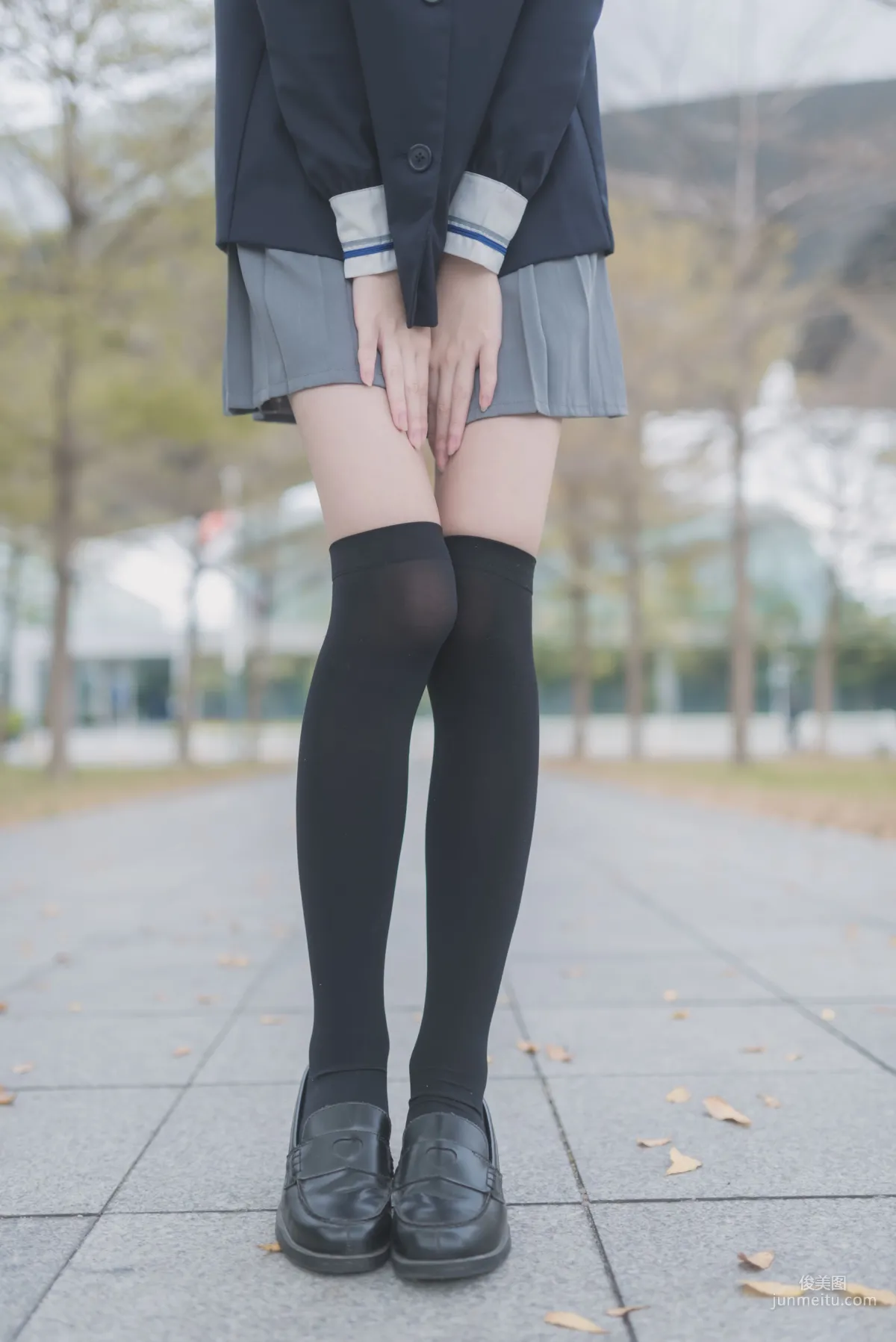 [Fengzhi Lingyu] NO.021 Schoolgirl Outdoor Black Stockings 1, Photo Set photo 6