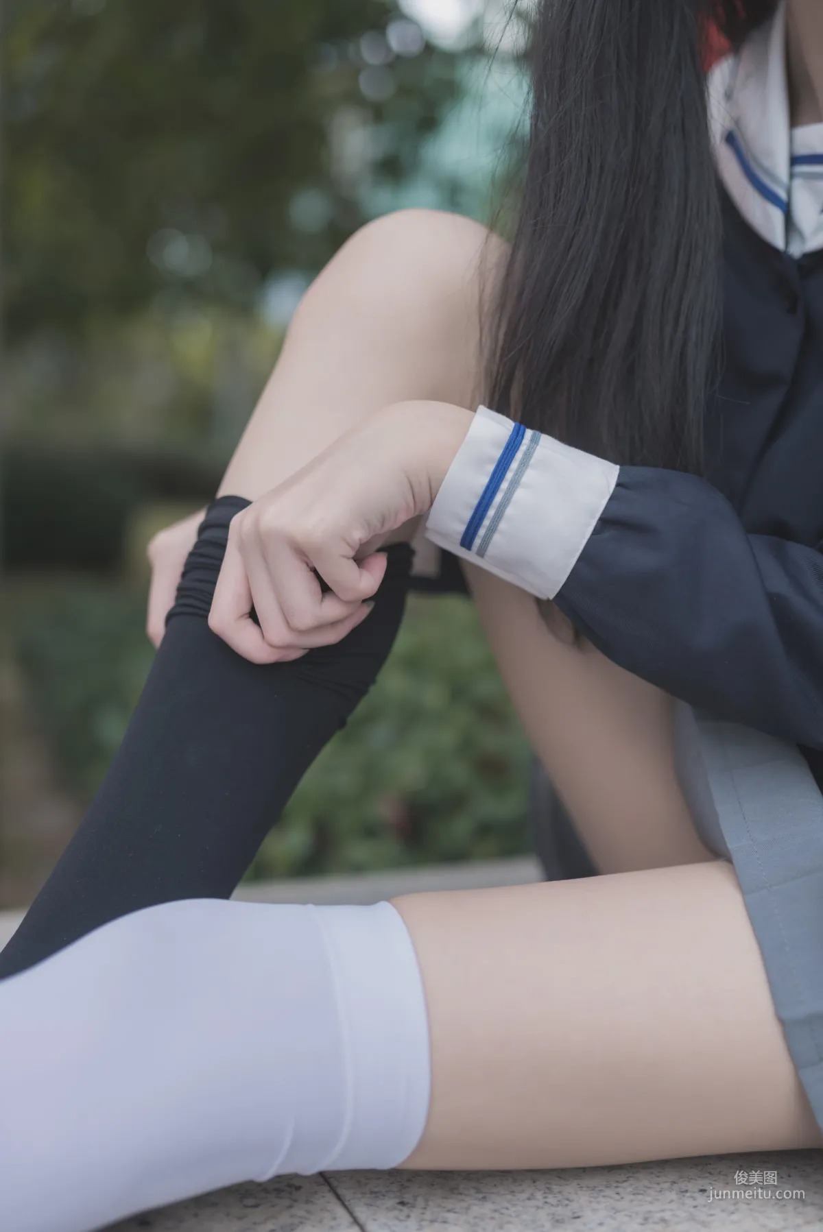 [Fengzhi Lingyu] NO.021 Schoolgirl Outdoor Black Stockings 1, Photo Set photo 28