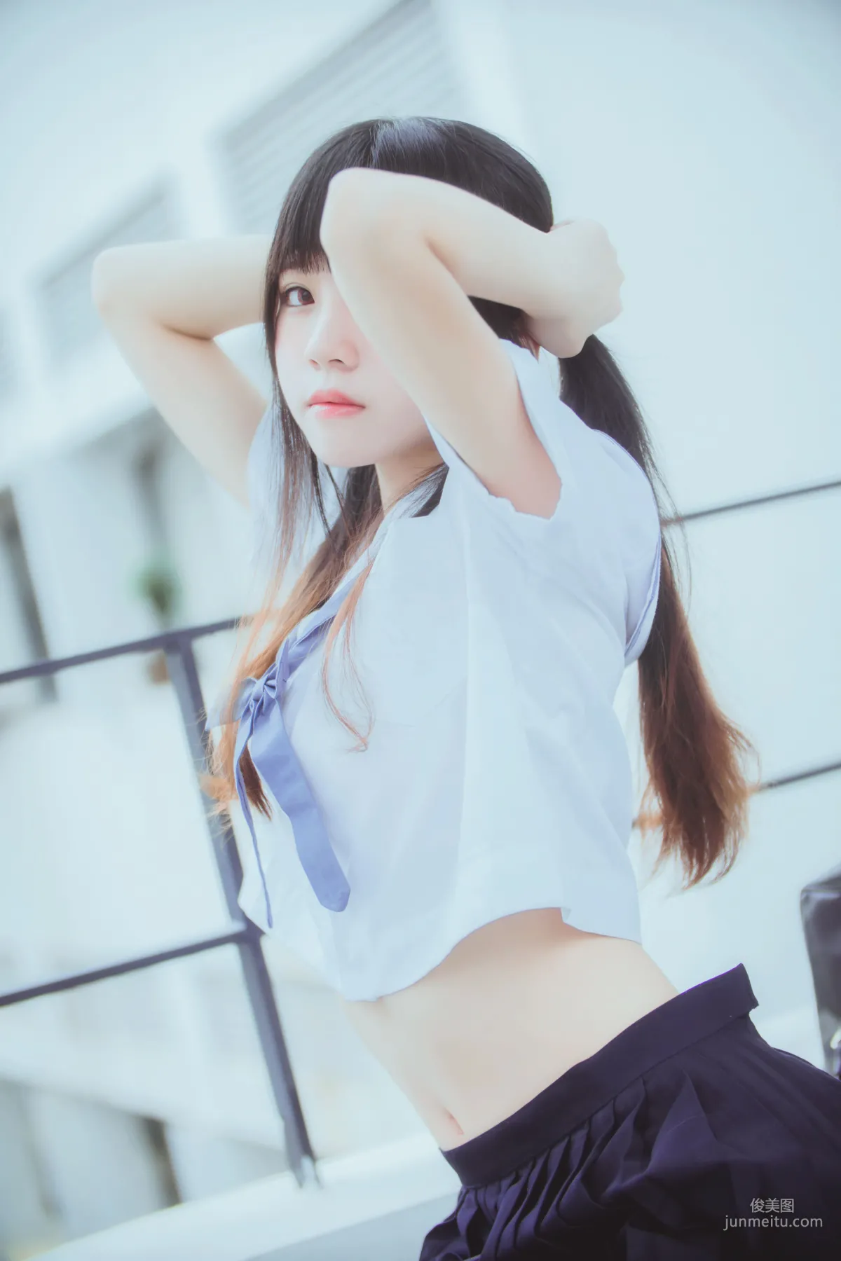 桜桃喵《藍白水手服》 [蘿莉COS] 寫真集 9