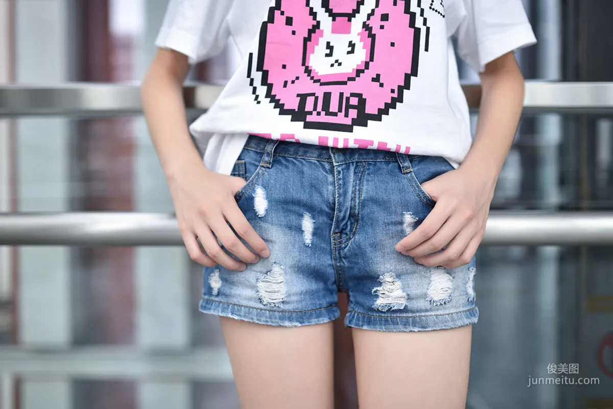 [风之领域] NO.100 眼镜妹妹超短牛仔美腿 写真集26