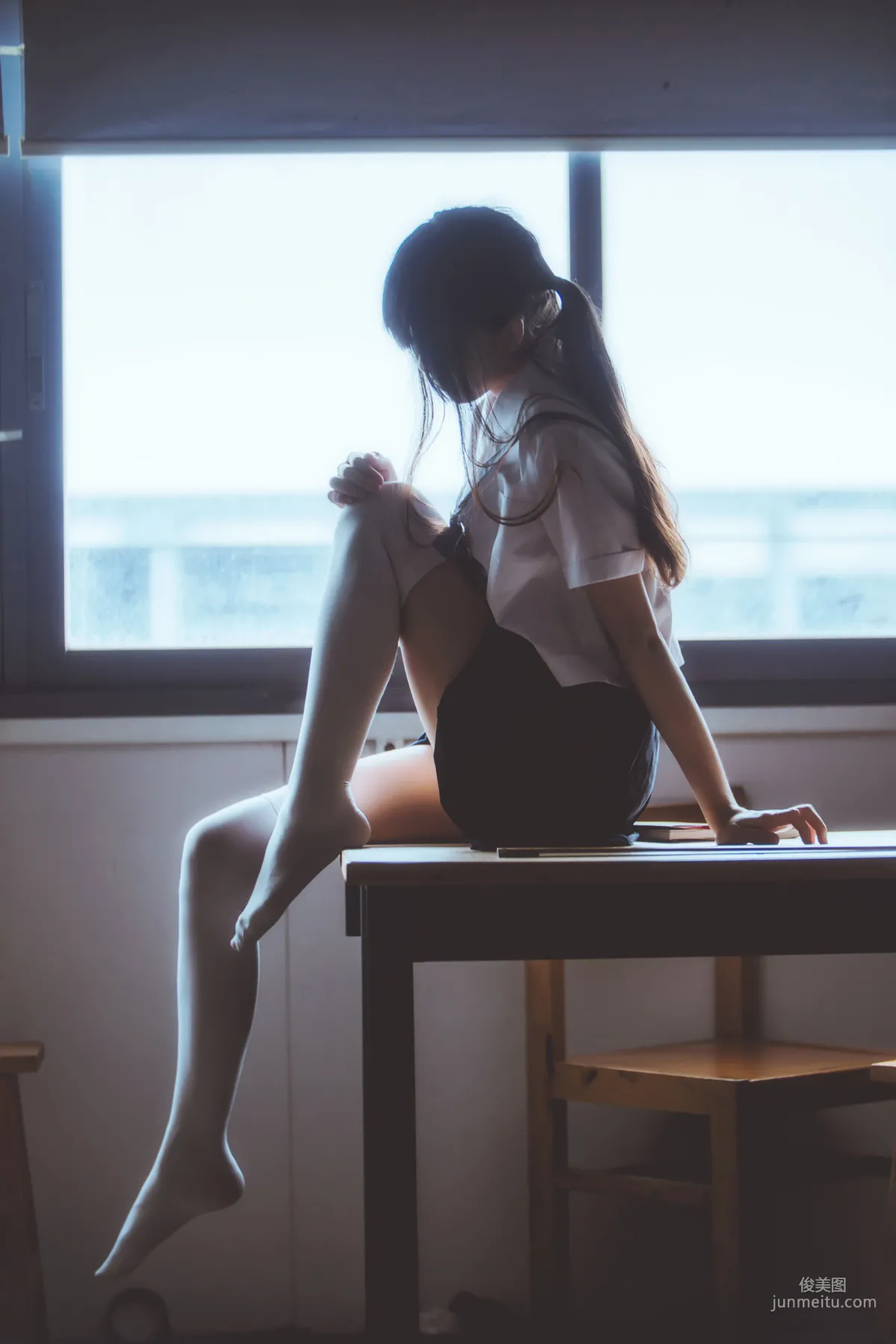 桜桃喵《藍白水手服》 [蘿莉COS] 寫真集 38