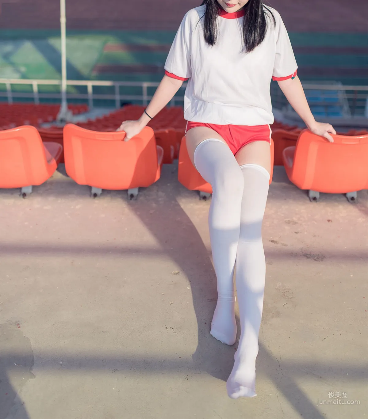 [风之领域] NO.112 运动场上的白丝体操服少女 写真集37