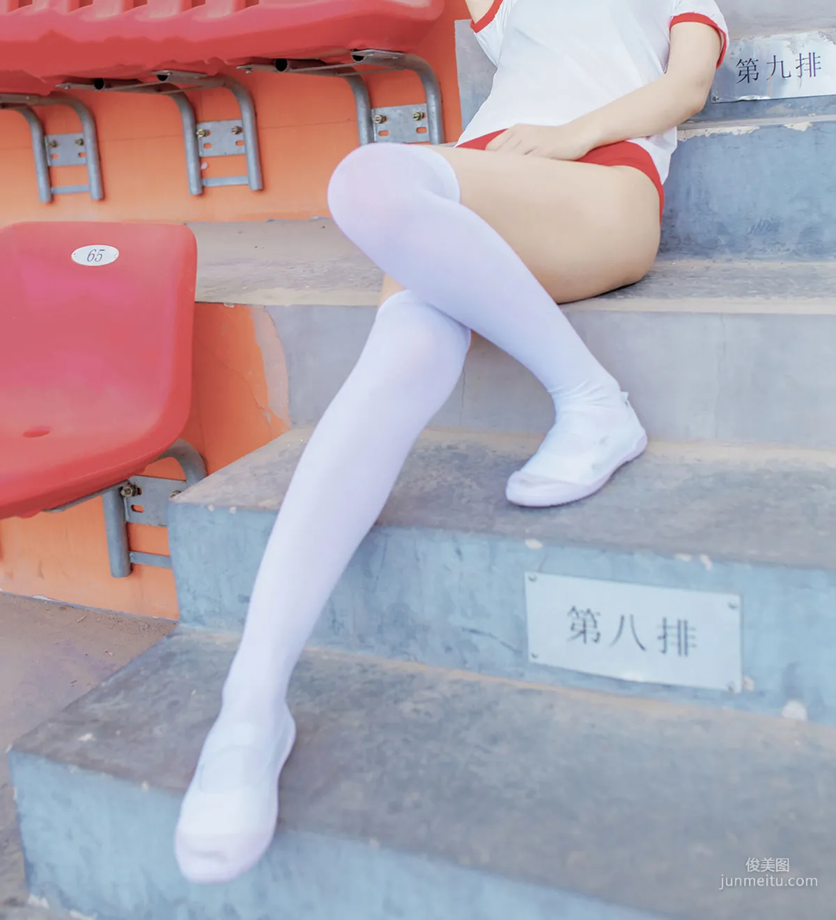 [风之领域] NO.132 体操服少女的过膝白丝 写真集6