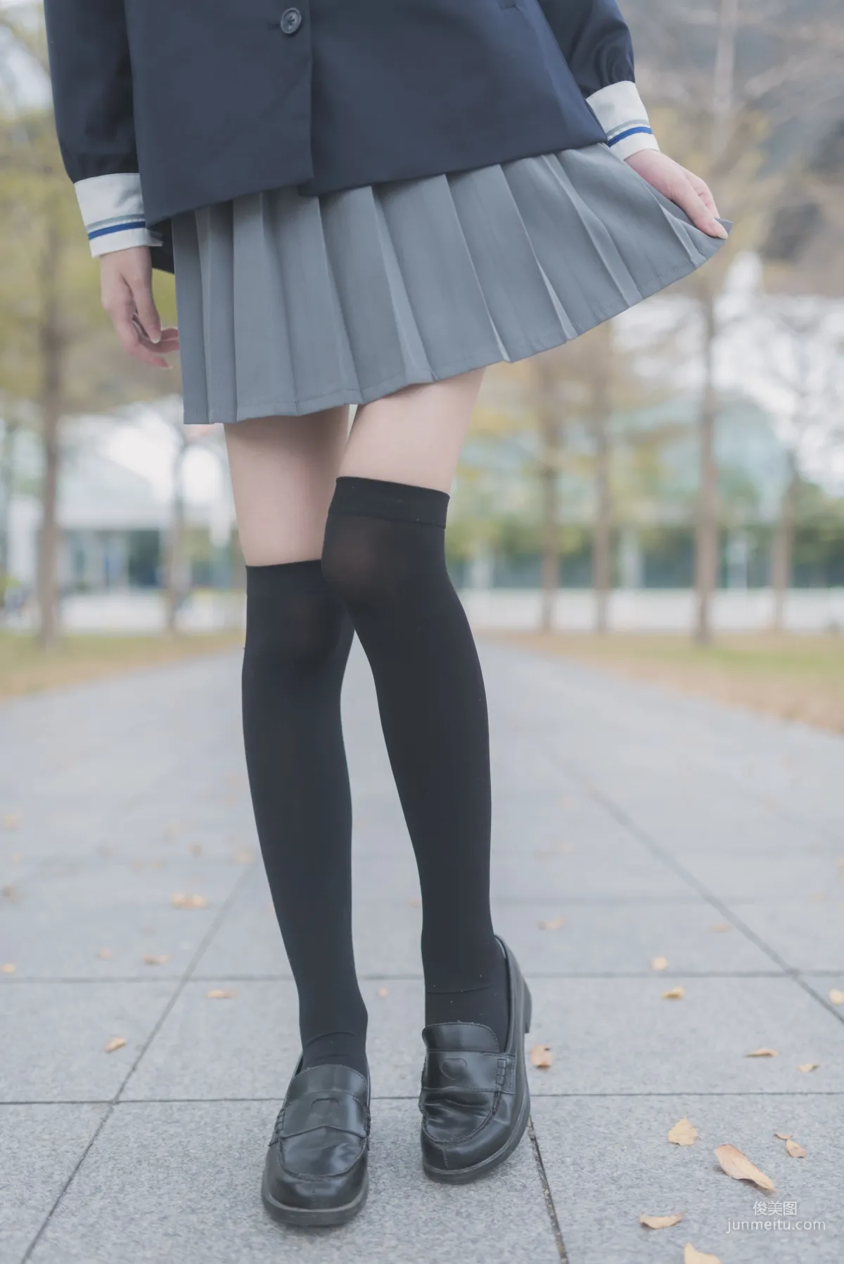 [Fengzhi Lingyu] NO.021 Schoolgirl Outdoor Black Stockings 1, Photo Set photo 8