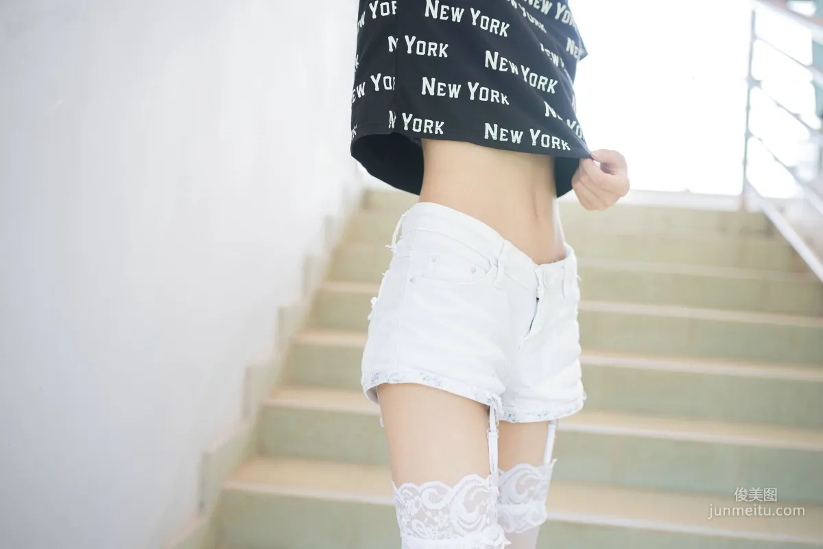 [风之领域] NO.085 白色蕾丝花边长筒吊袜 写真集12