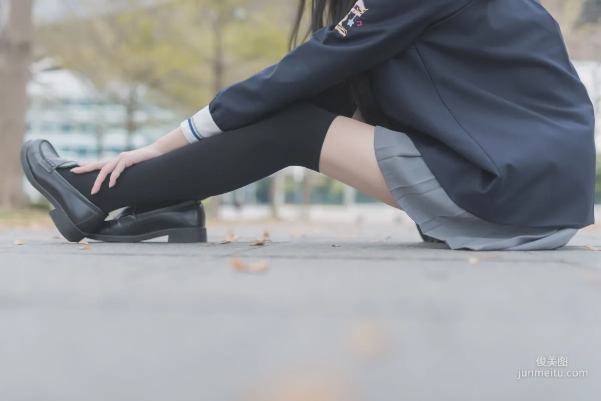 [Fengzhi Lingyu] NO.021 Schoolgirl Outdoor Black Stockings 1, Photo Set photo 13