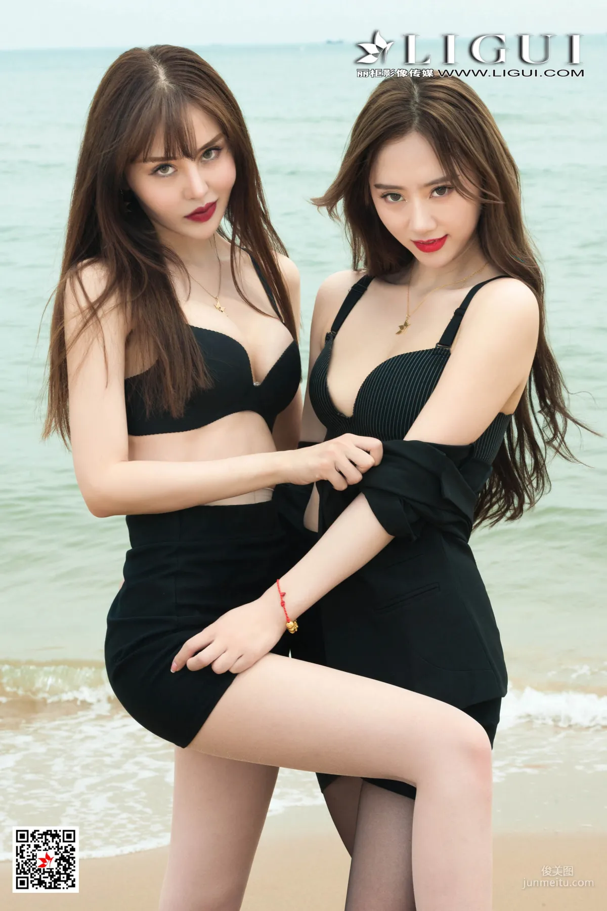 Ran Ran & Liang Er 'Beach Stockings Temptation' [Ligui] Beautiful Legs and Feet Photo Set photo 24