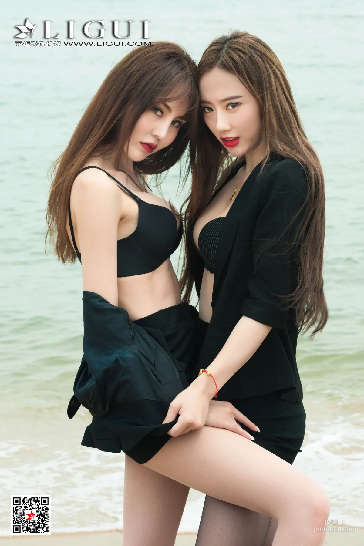 Ran Ran & Liang Er 'Beach Stockings Temptation' [Ligui] Beautiful Legs and Feet Photo Set photo 4