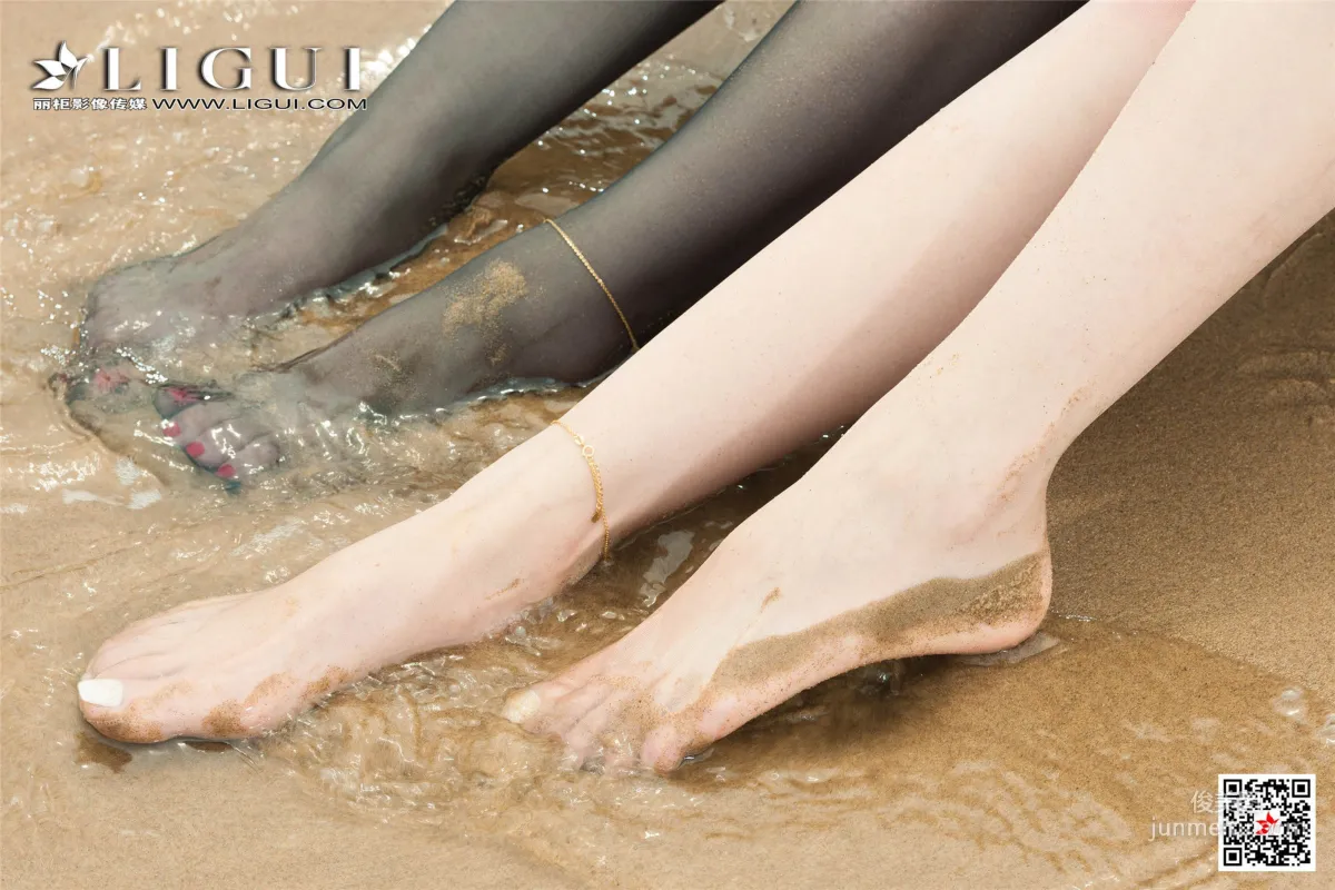 Ran Ran & Liang Er 'Beach Stockings Temptation' [Ligui] Beautiful Legs and Feet Photo Set photo 46