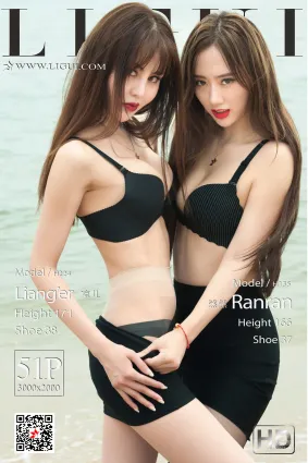 然然&涼兒《沙灘絲襪誘惑》 [麗櫃Ligui] 美腿絲足寫真集