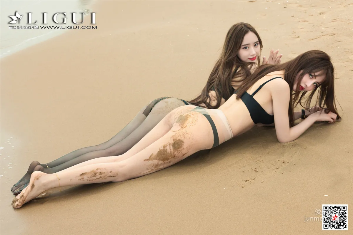 Ran Ran & Liang Er 'Beach Stockings Temptation' [Ligui] Beautiful Legs and Feet Photo Set photo 43