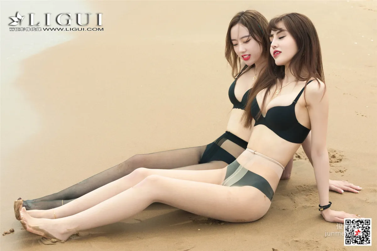 Ran Ran & Liang Er 'Beach Stockings Temptation' [Ligui] Beautiful Legs and Feet Photo Set photo 50