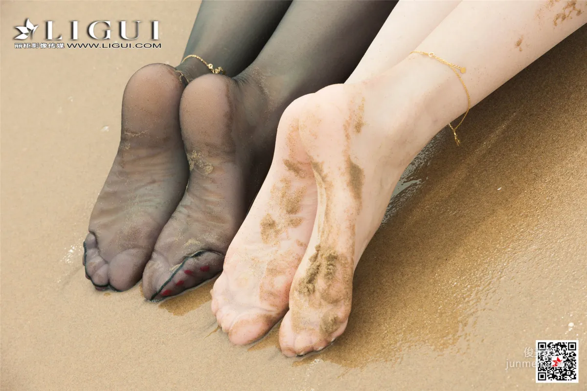 Ran Ran & Liang Er 'Beach Stockings Temptation' [Ligui] Beautiful Legs and Feet Photo Set photo 44
