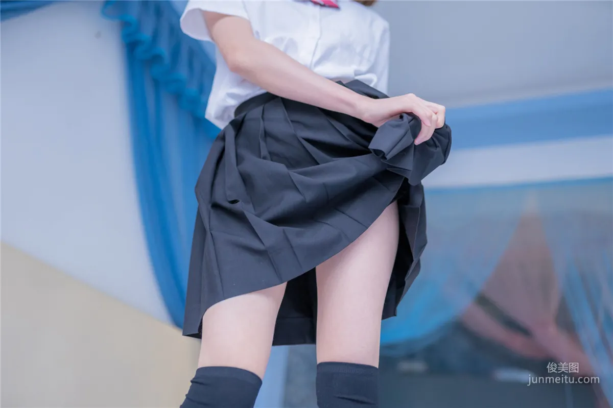 [風之領域] NO.148 JK黑絲裙子有點短 寫真集 32